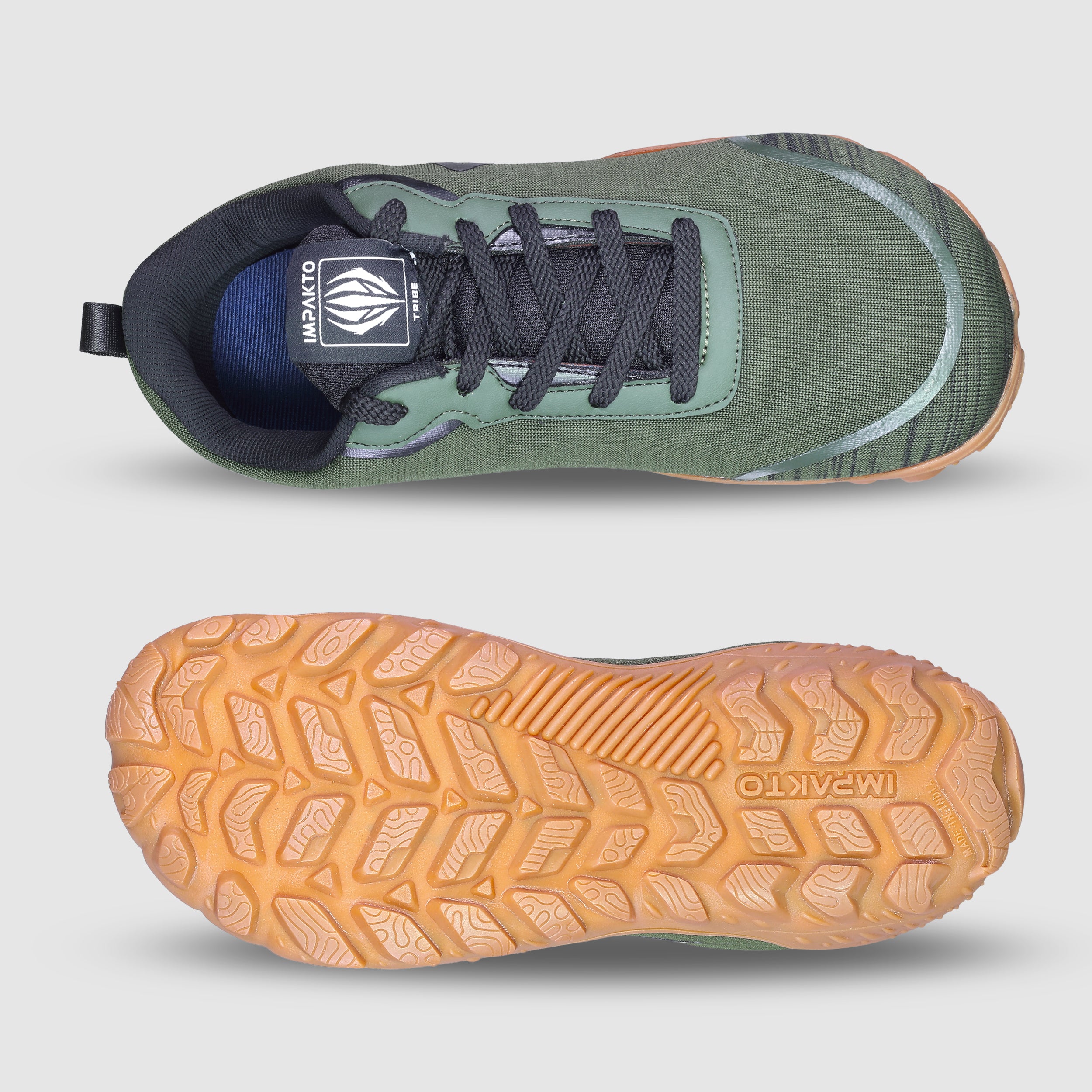 Impakto Men's Olive Barefoot Shoe - AS3371