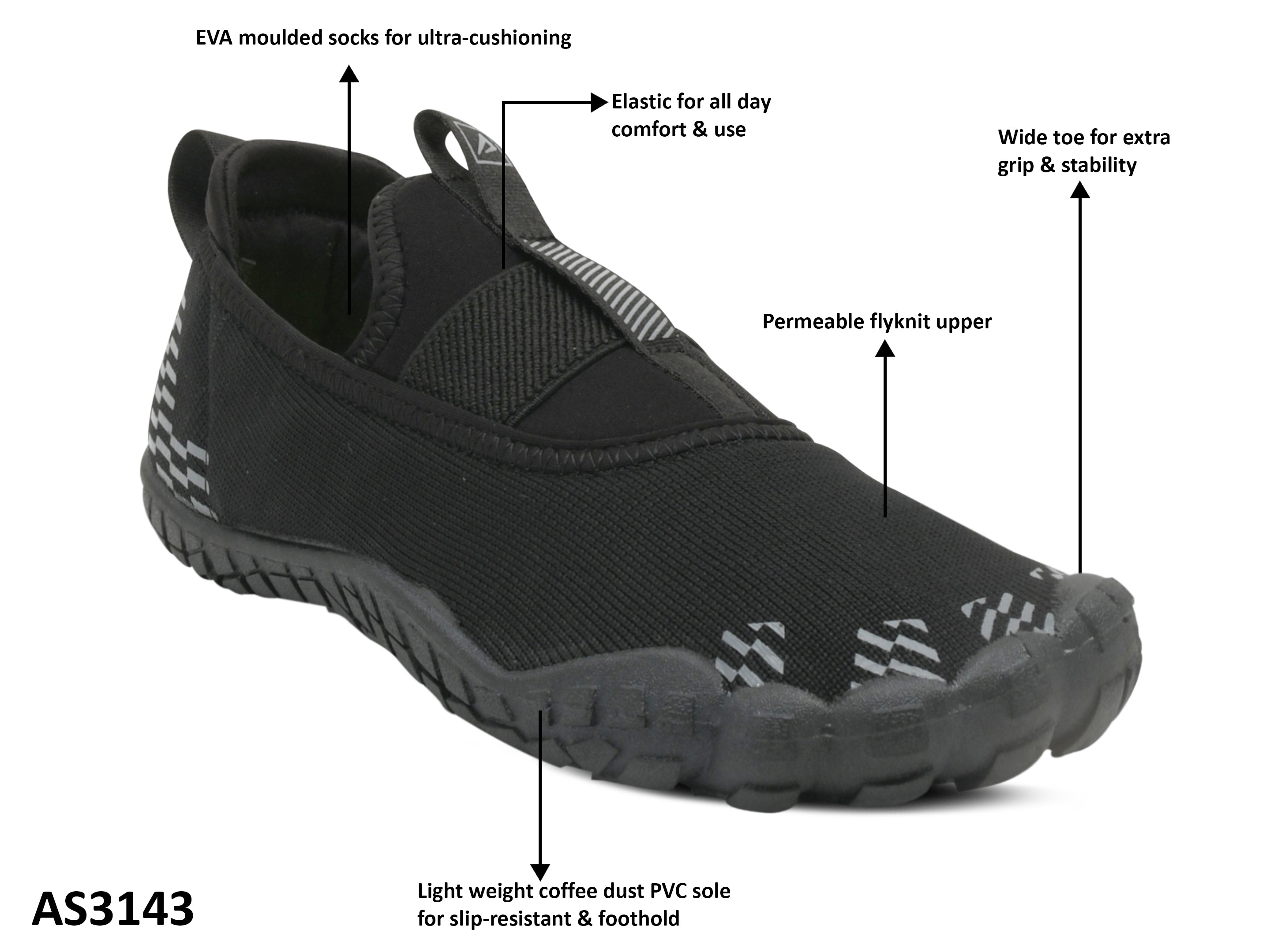 Impakto Barefoot Rooted Men Black Gym Shoes AS3143
