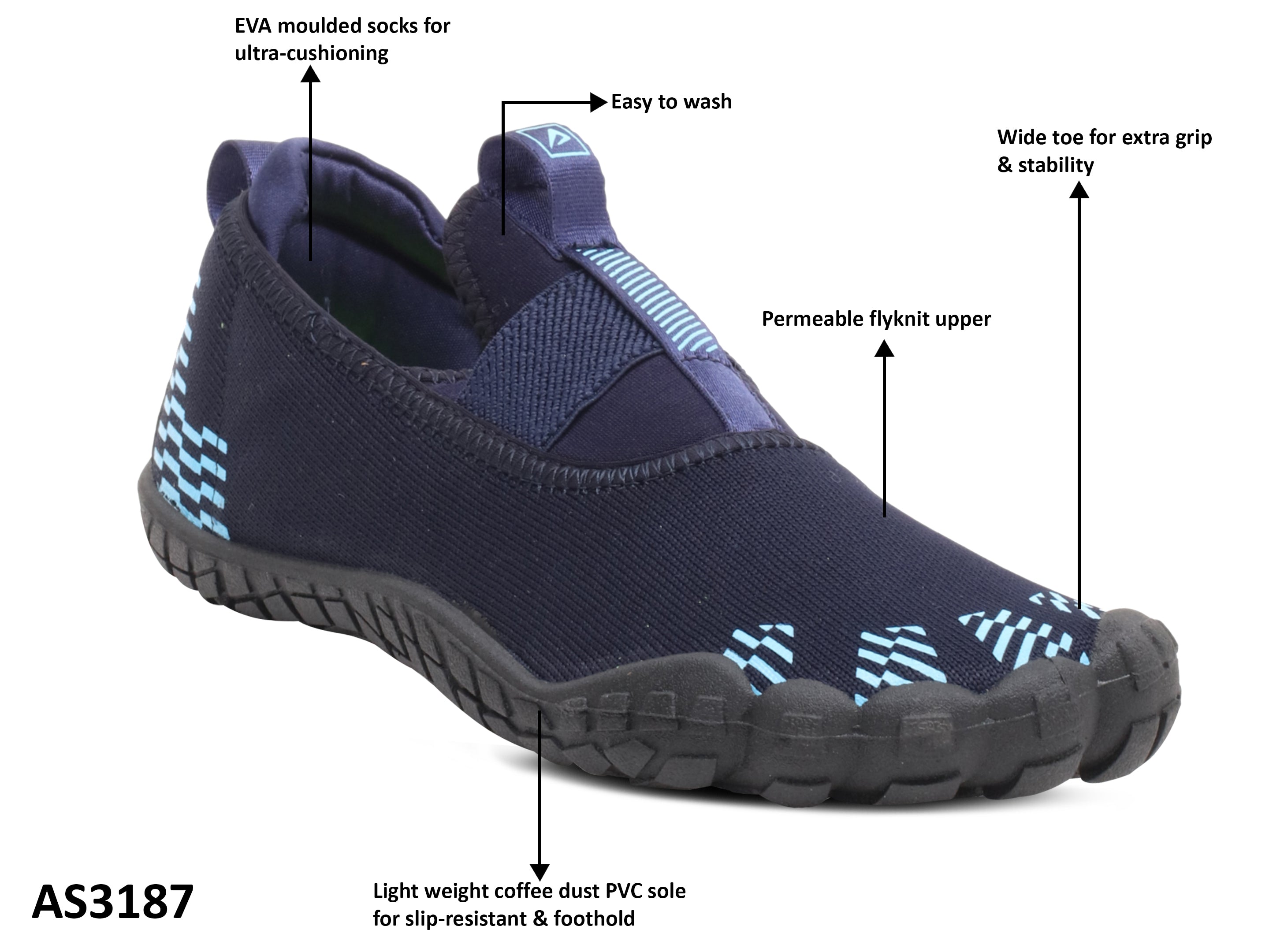 Impakto Barefoot Rooted Men Navy Blue Gym Shoes AS3187