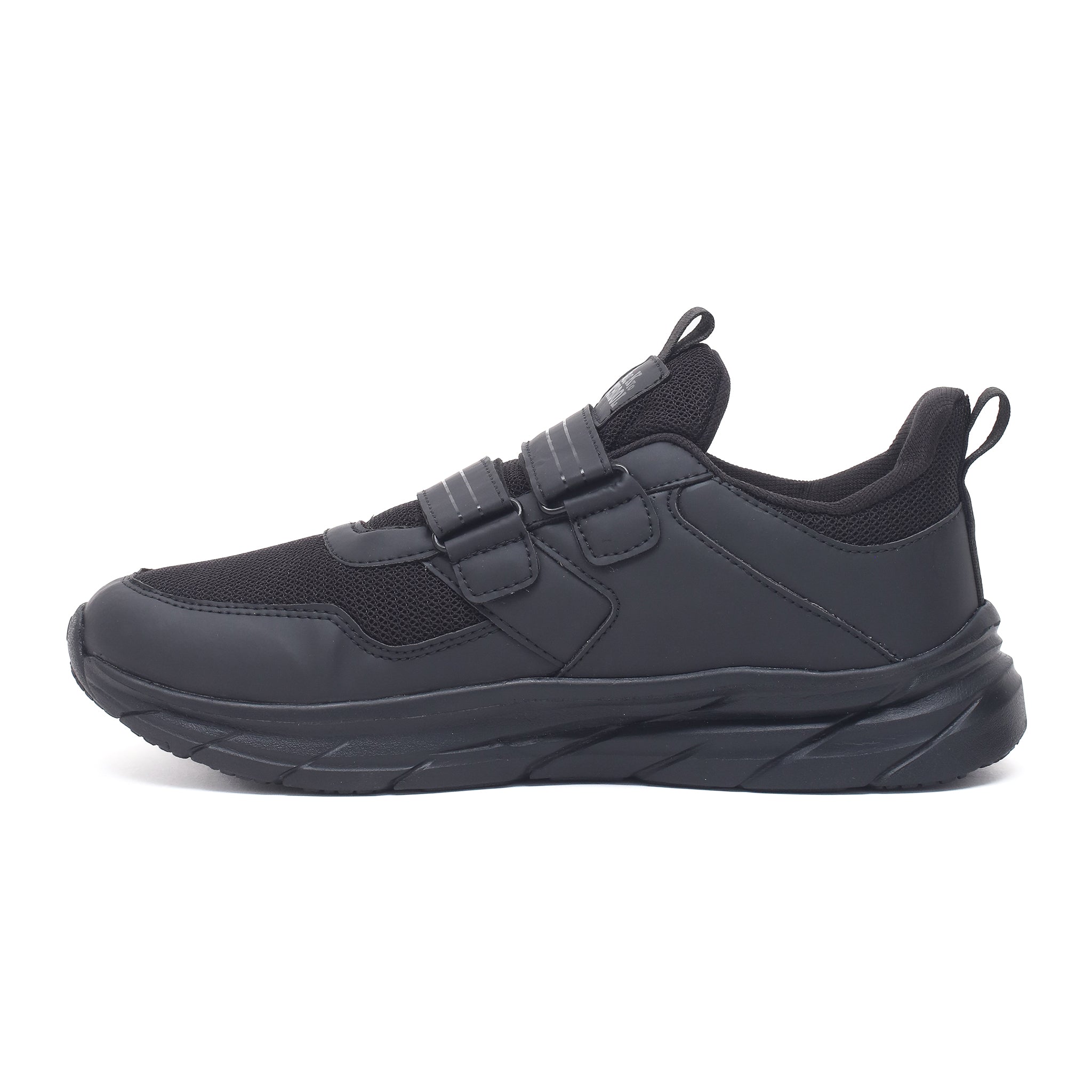 Impakto Study Soles Black Child/Kids/Adults Velcro Daily Use School Shoes, Soft Cushion, Dust proof upper, Soft padded in socks for all day comfort AS3219