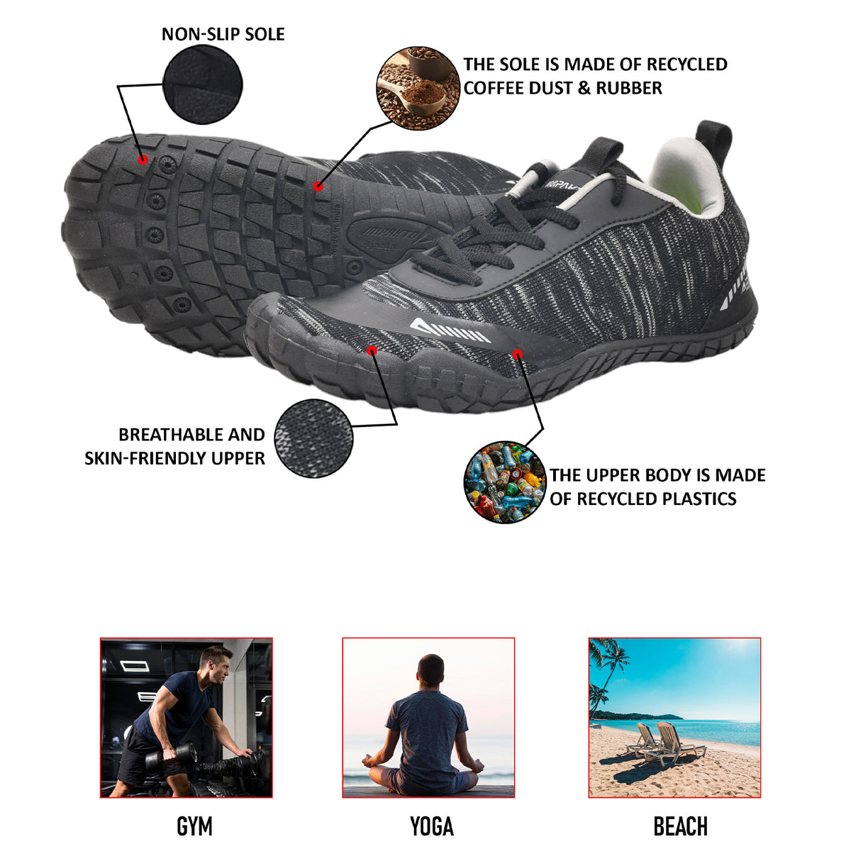 Impakto Barefoot Rooted Gym Shoes