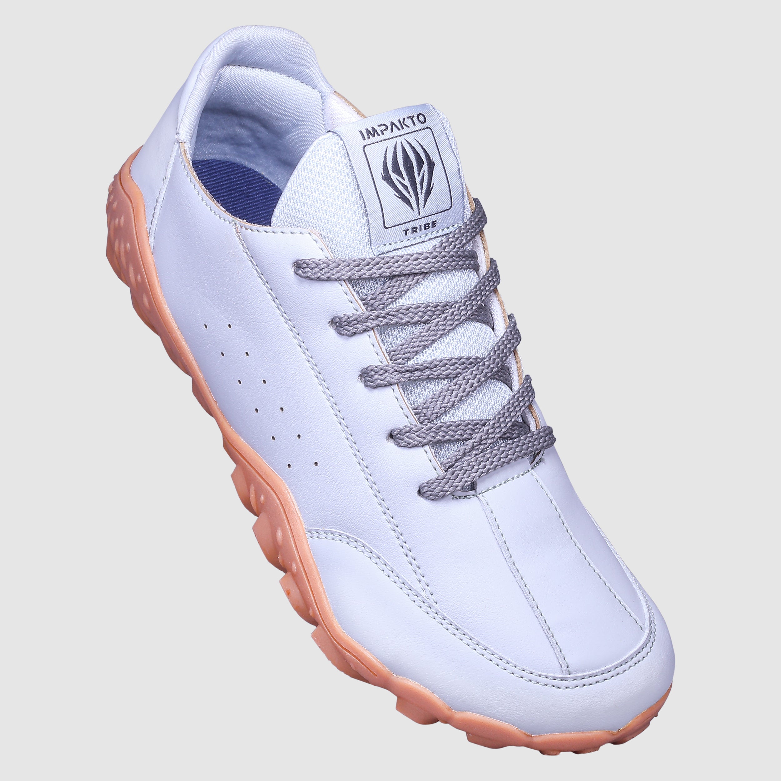 Impakto Men's Grey Barefoot Shoe with Rubber Trekking Sole - AS3366