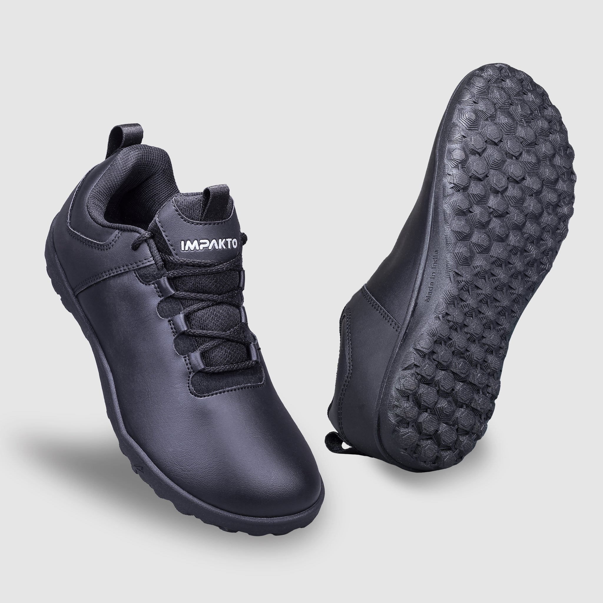 Impakto Barefoot Turf Kid's Black School Shoe - AS3324