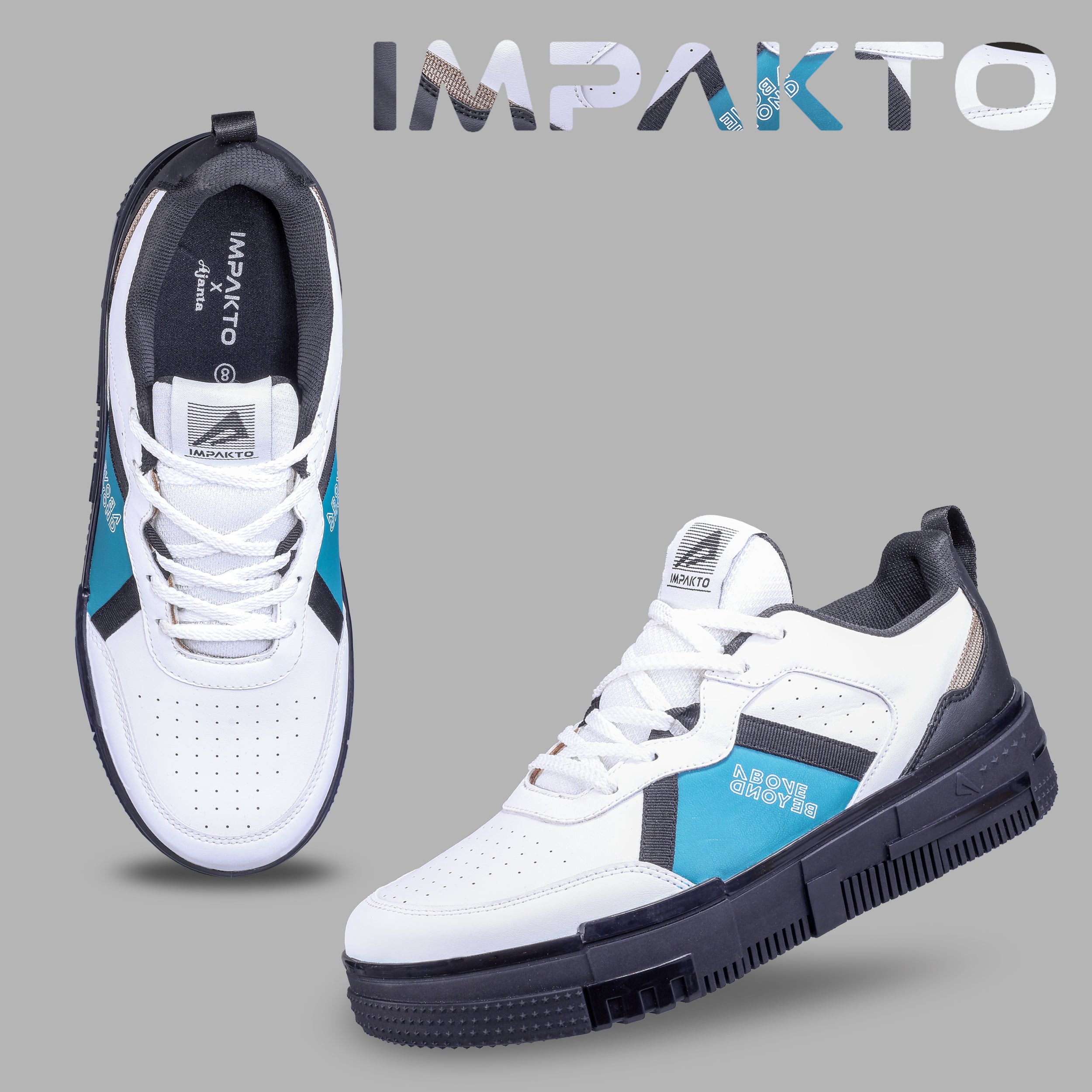 Impakto Men Studio Head Luxury Sneakers – Sky Blue Accents - AS3346