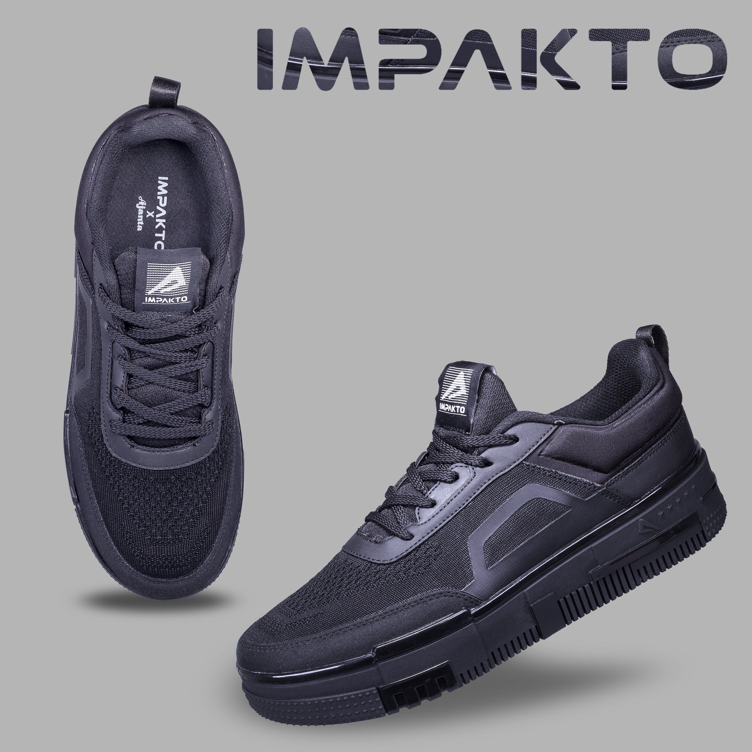 Impakto Men’s Luxury Black Sneakers - AS3348