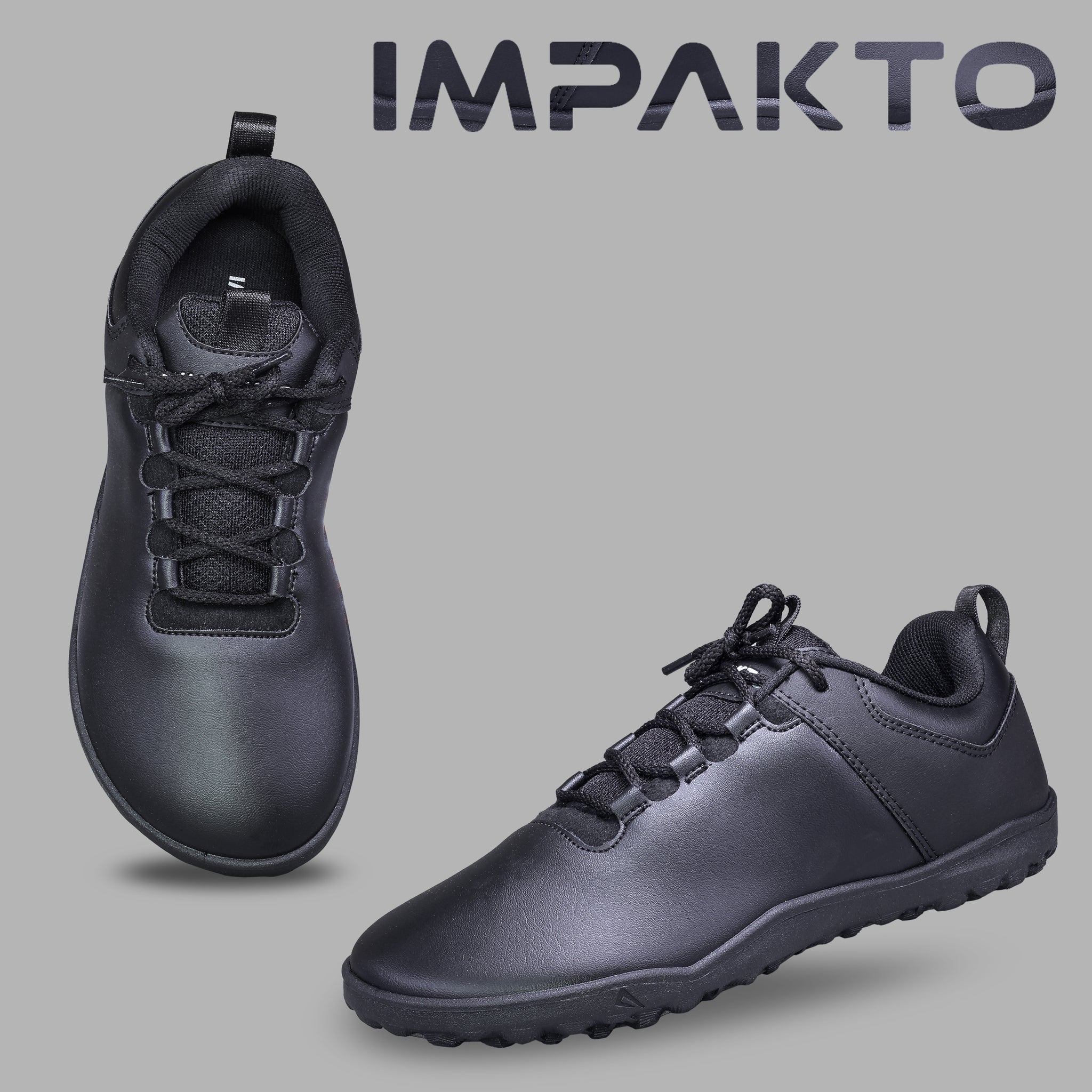 Impakto Barefoot Turf Kid's Black School Shoe - AS3324