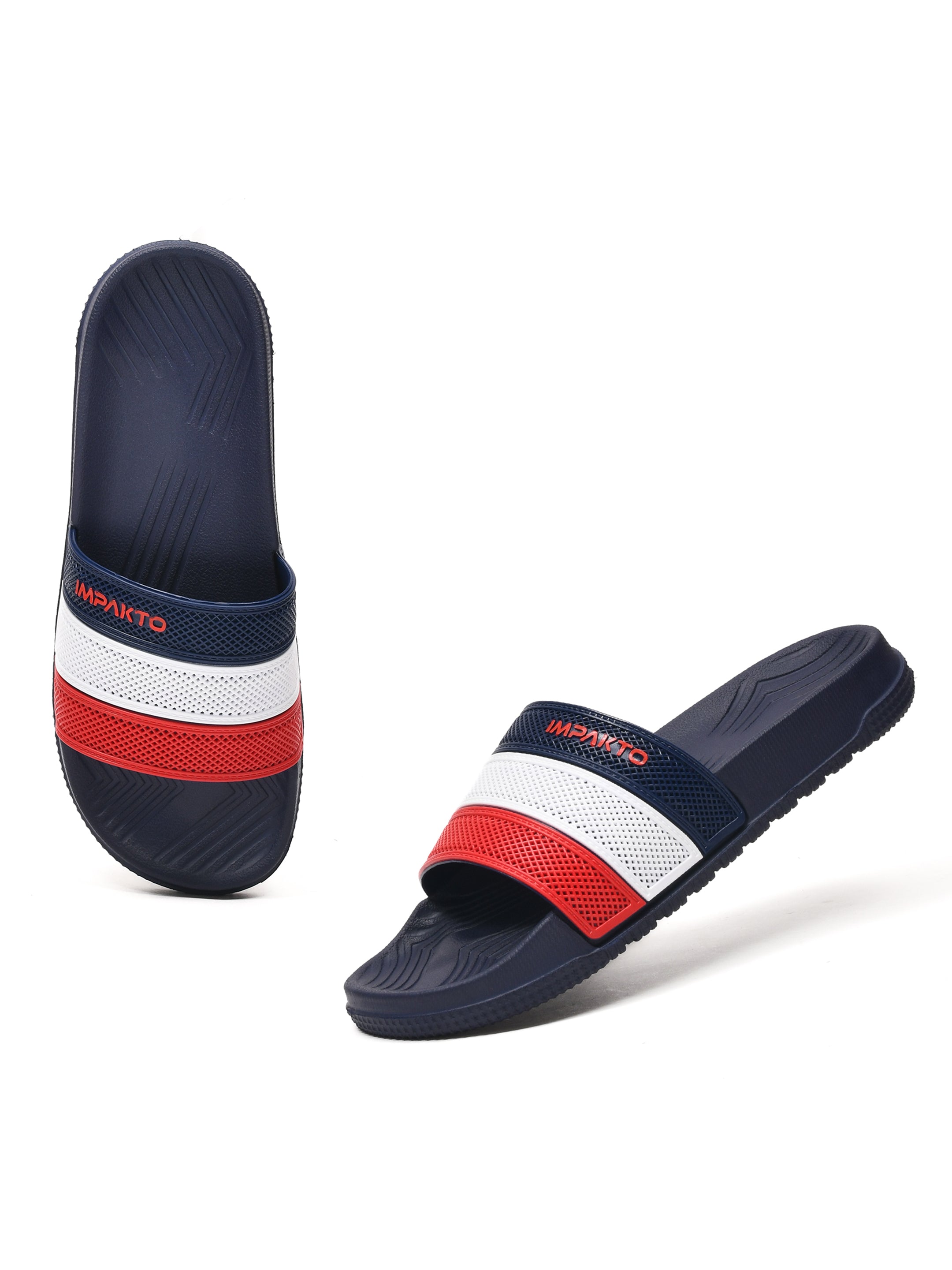 Impakto Men's Tri-Color Flip Flops | Cushioned, Water-Friendly & Grippy EVA Sole - FT3110