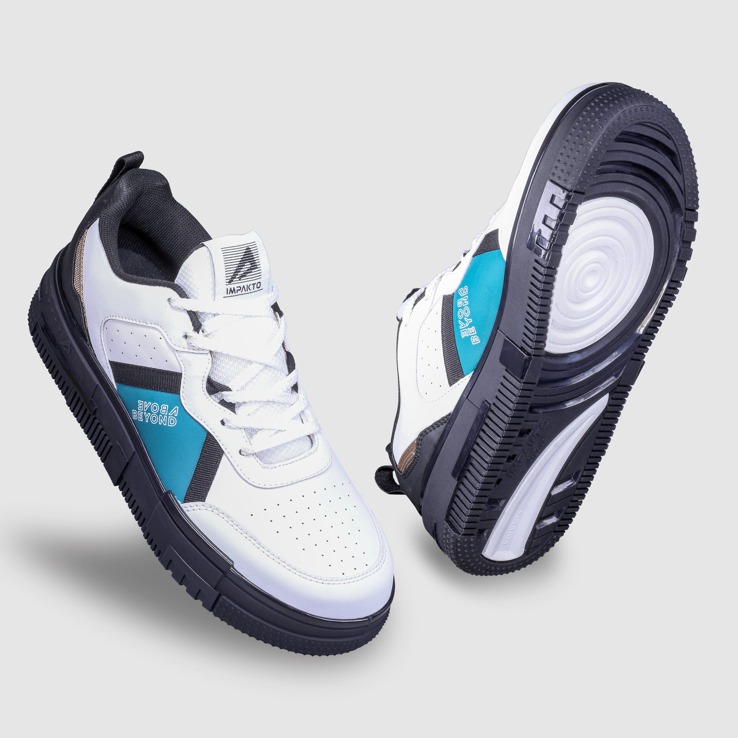 Impakto Men Studio Head Luxury Sneakers – Sky Blue Accents - AS3346