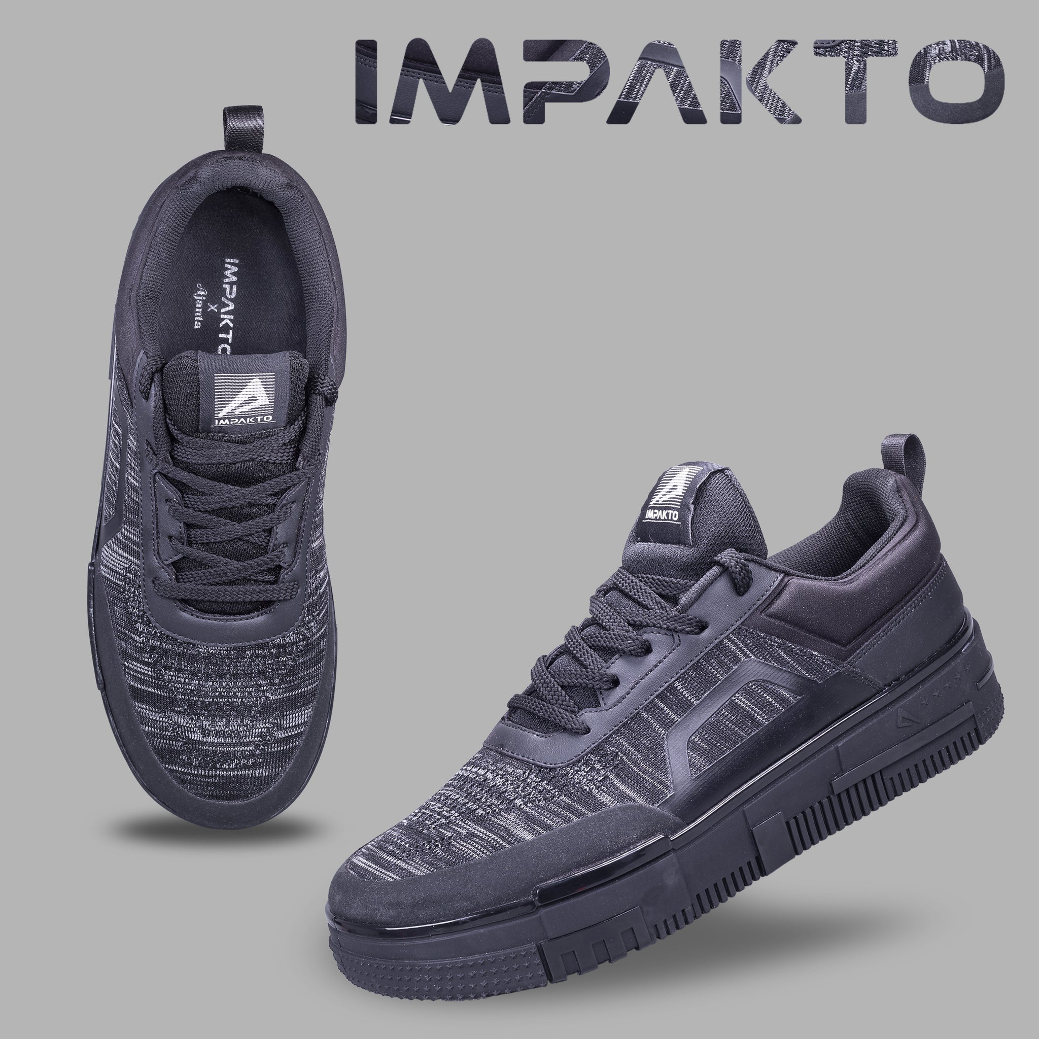 Impakto Men's Black Sneaker - AS3348