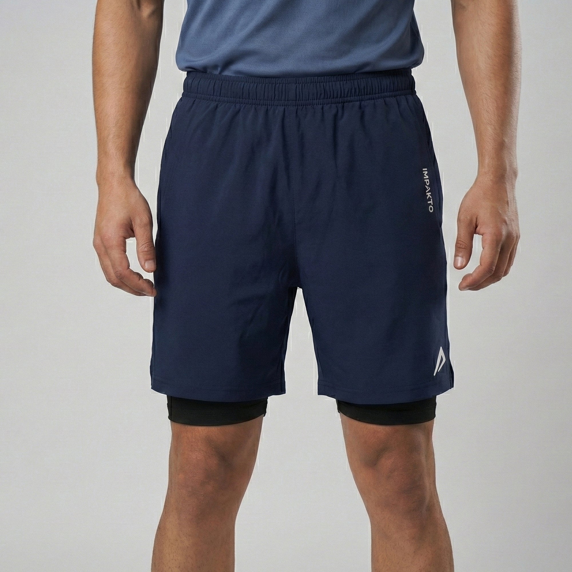 Impakto 2 in 1 Dual Layers Inner Compression Sports Shorts.