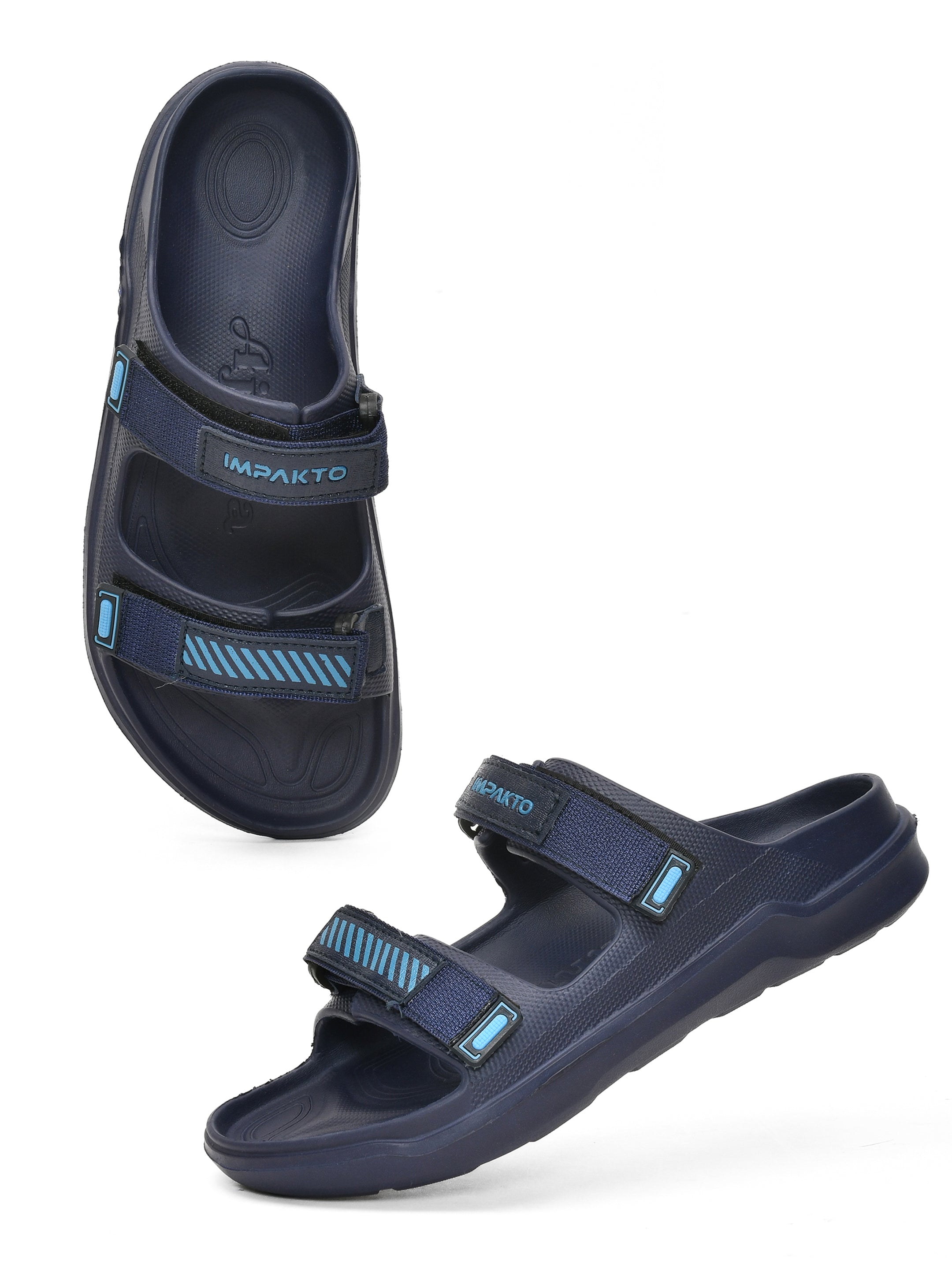 Impakto Mens Arch Support Velcro Dual Strap Slides