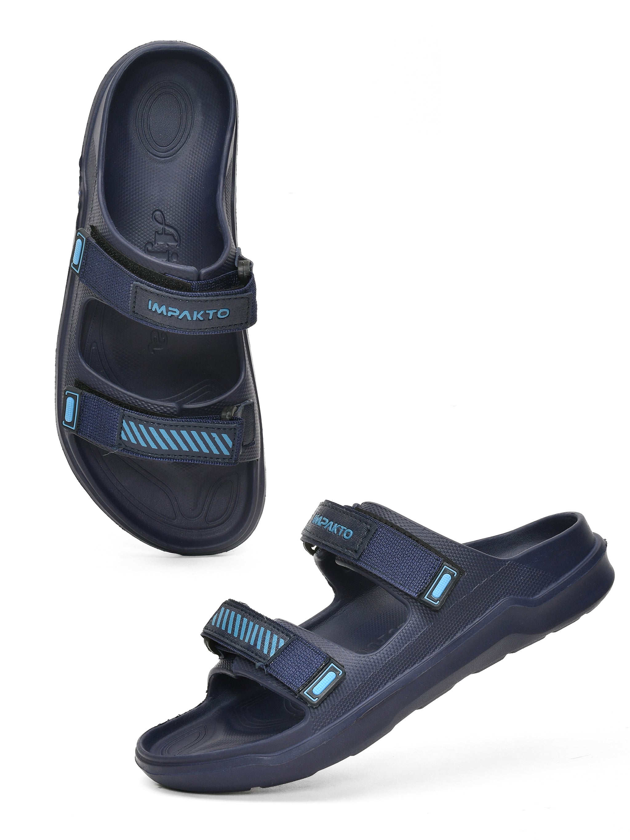 Impakto Mens Arch Support Velcro Dual Strap Slides