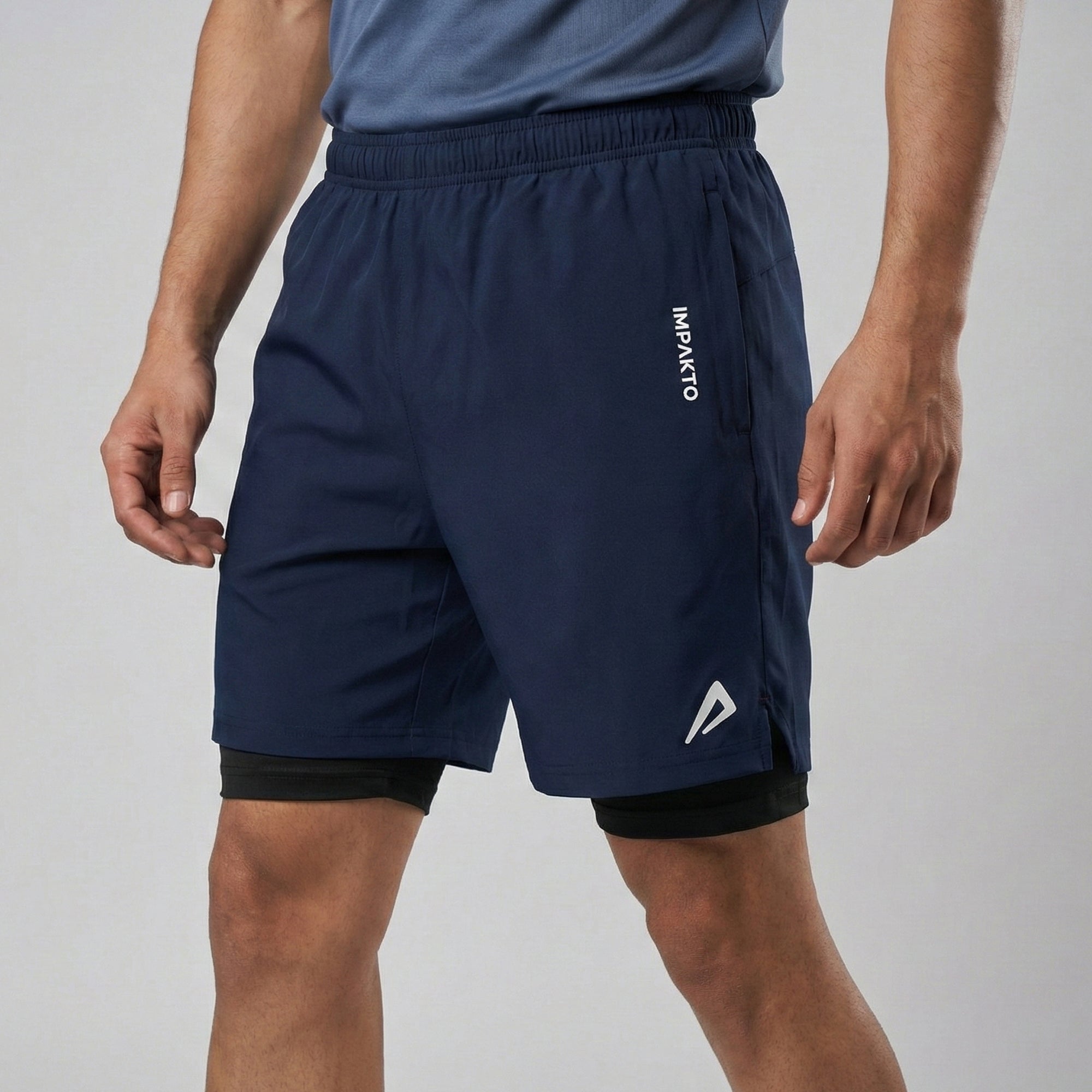 Impakto 2 in 1 Dual Layers Inner Compression Sports Shorts.