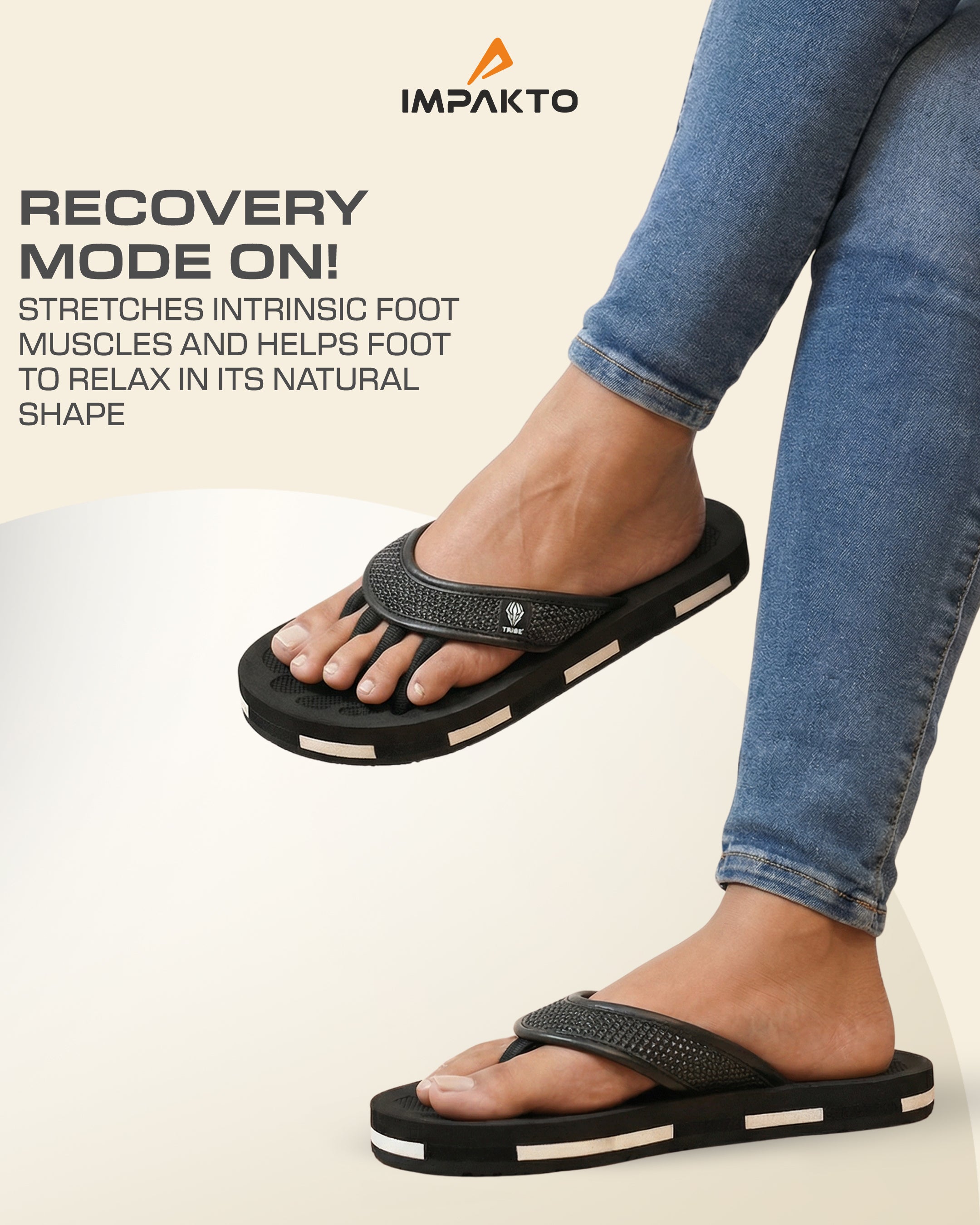 Impakto TRIBE 5-Finger Toe Separator Slippers - Black