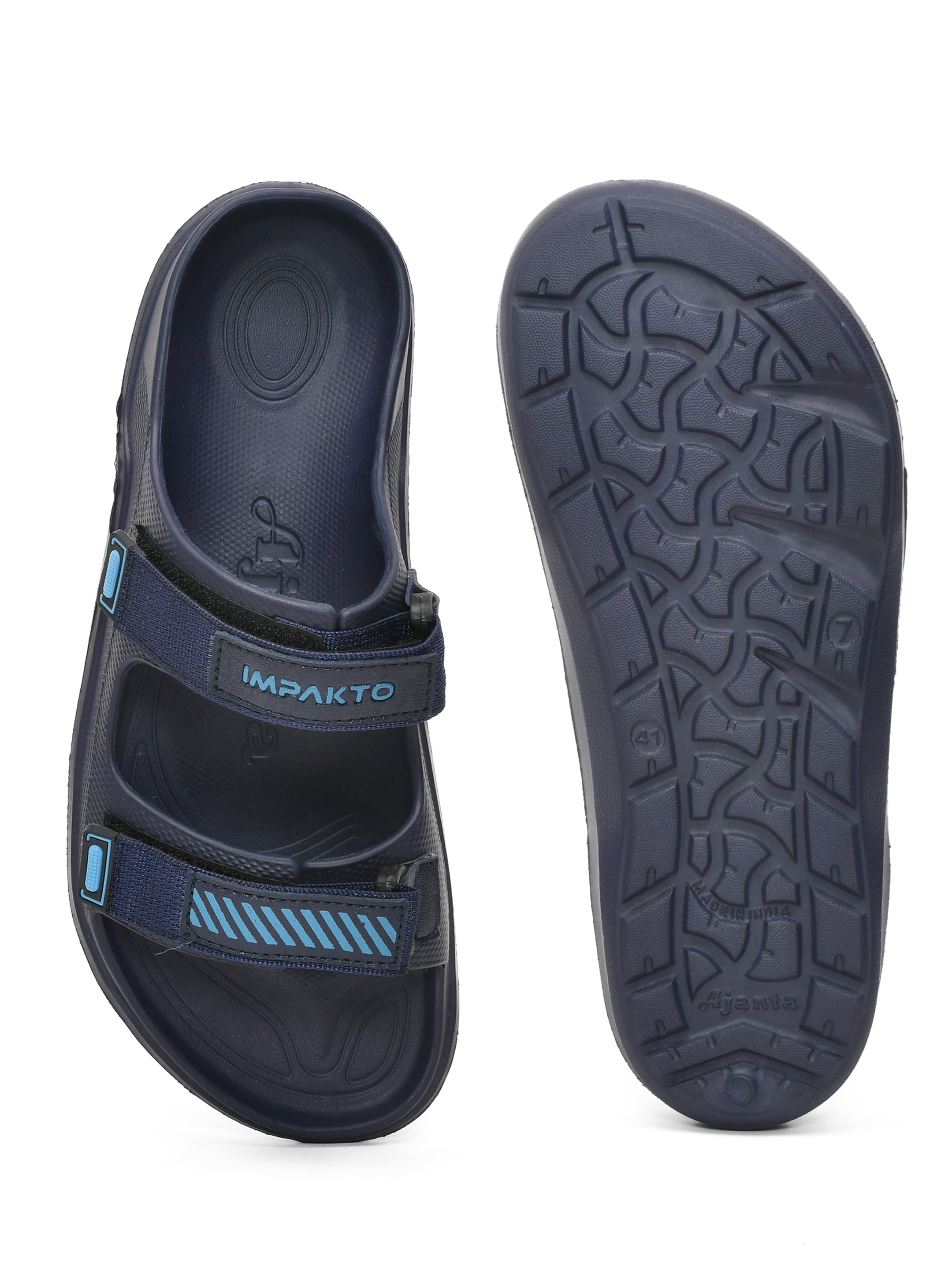 Impakto Mens Arch Support Velcro Dual Strap Slides