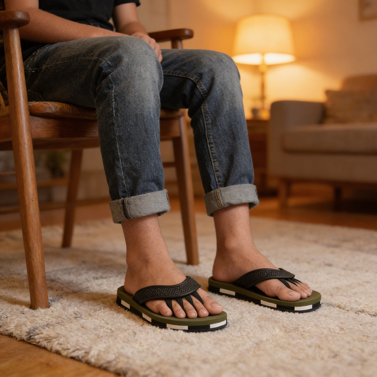 Impakto Men 5 Finger Slippers, Realigns Foot, Stretches Muscles,Relief Pain