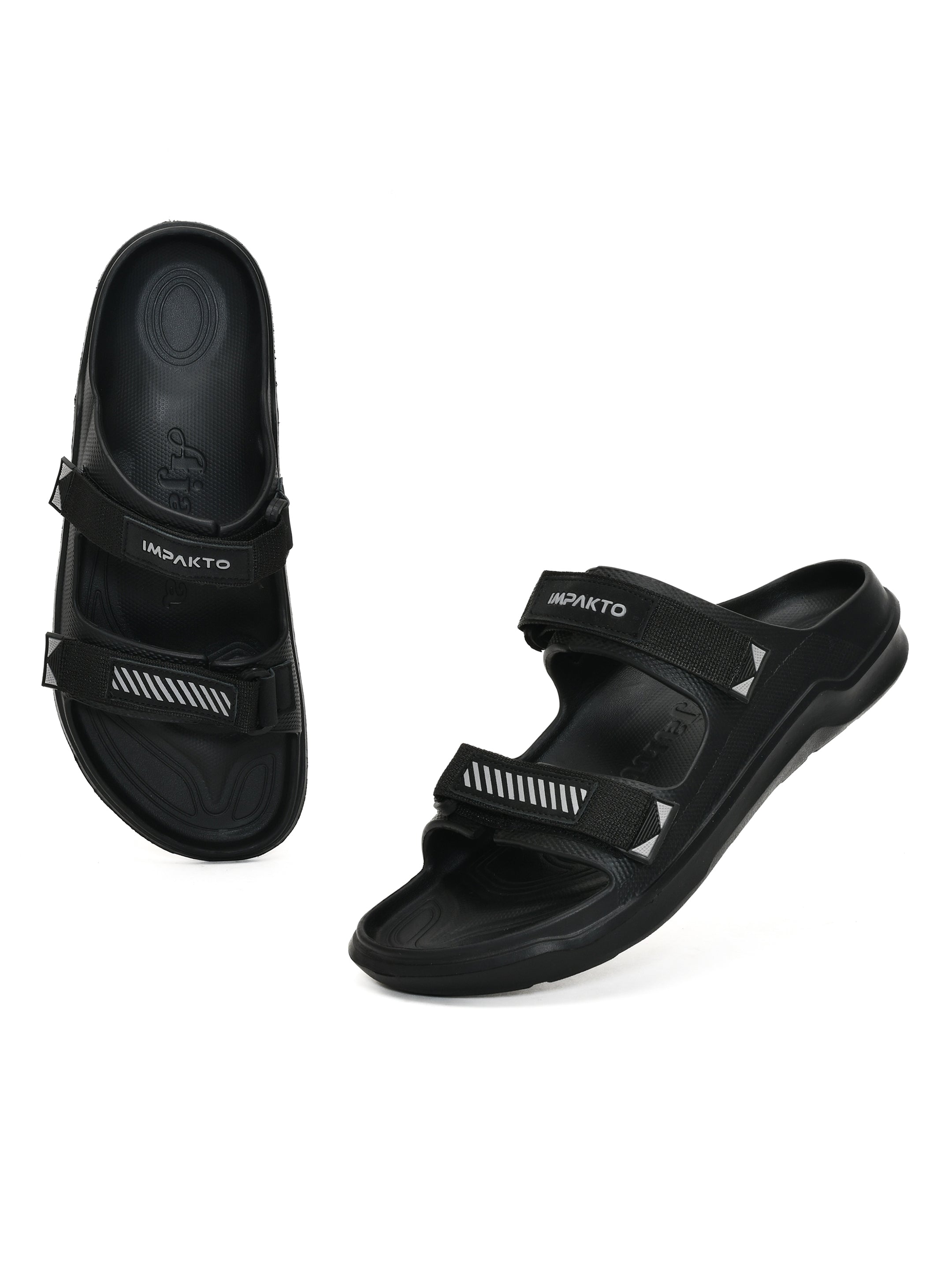 Impakto Mens Arch Support Velcro Dual Strap Slides