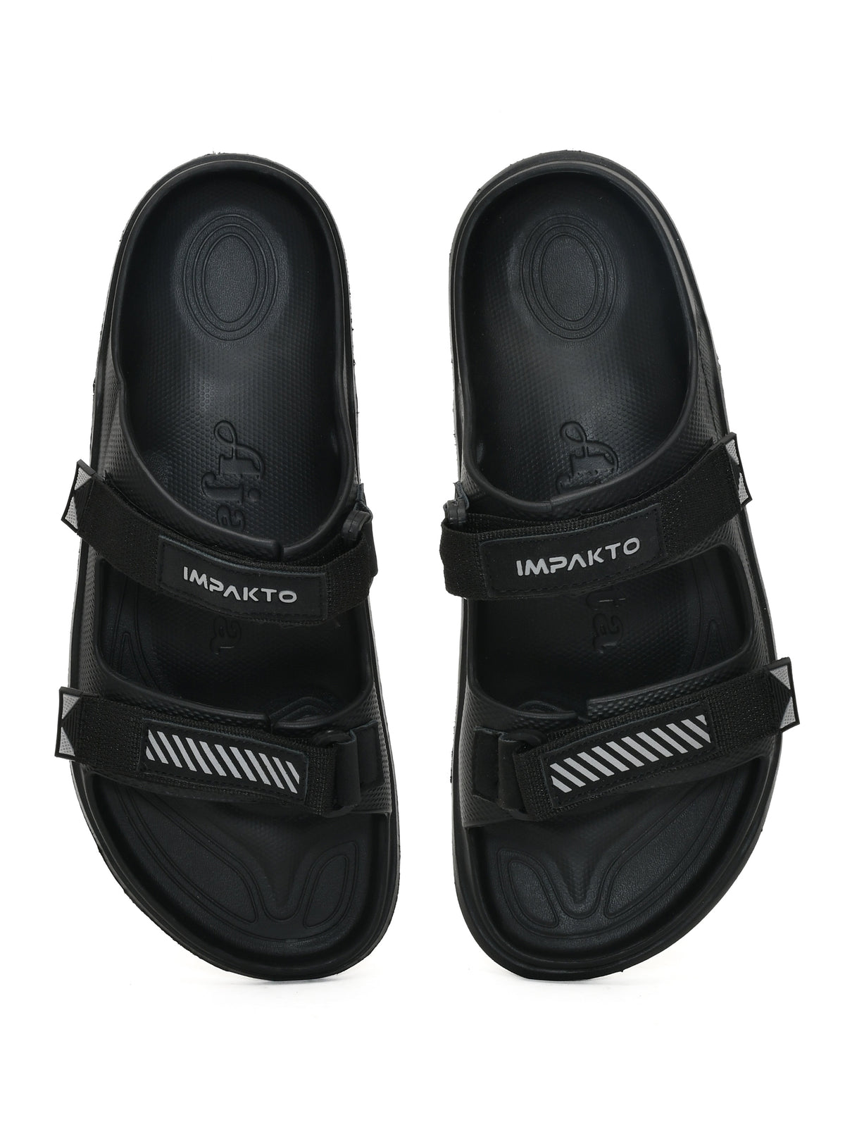 Impakto Mens Arch Support Velcro Dual Strap Slides