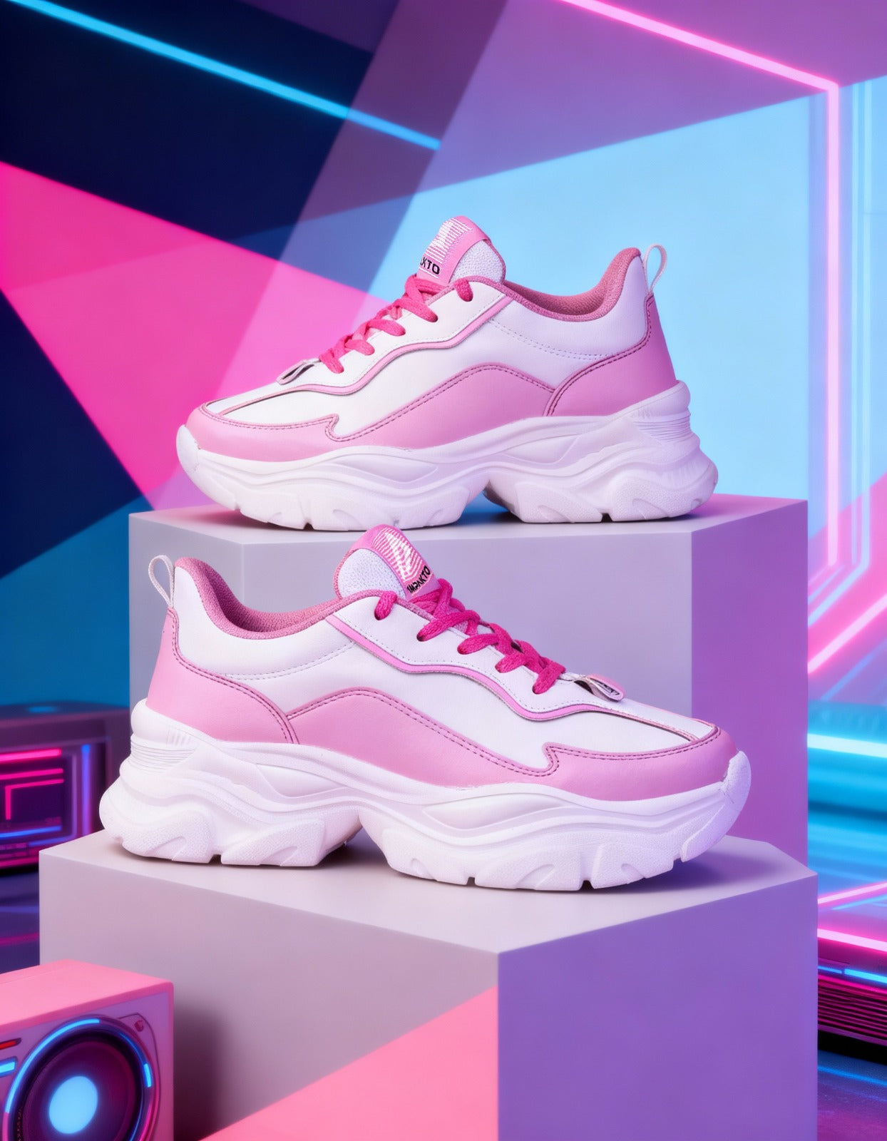 Impakto Chunky Kongfu Women's Pink Sneakers - AS4100