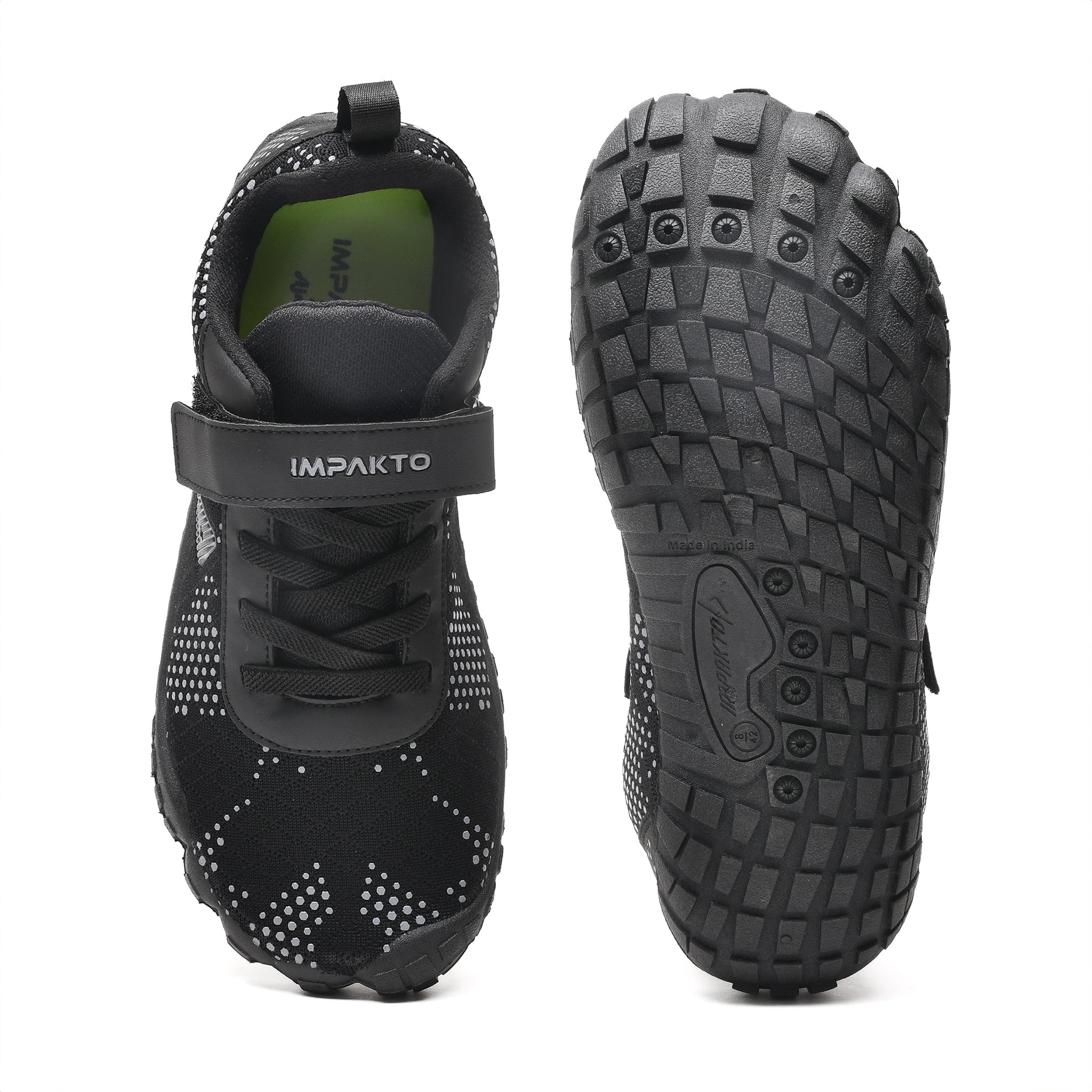 Impakto Barefoot Rooted Men Black Gym Shoes with Wide Toe Box,Zero-Drop Design,Training & Lightweight Shoes- AS3211