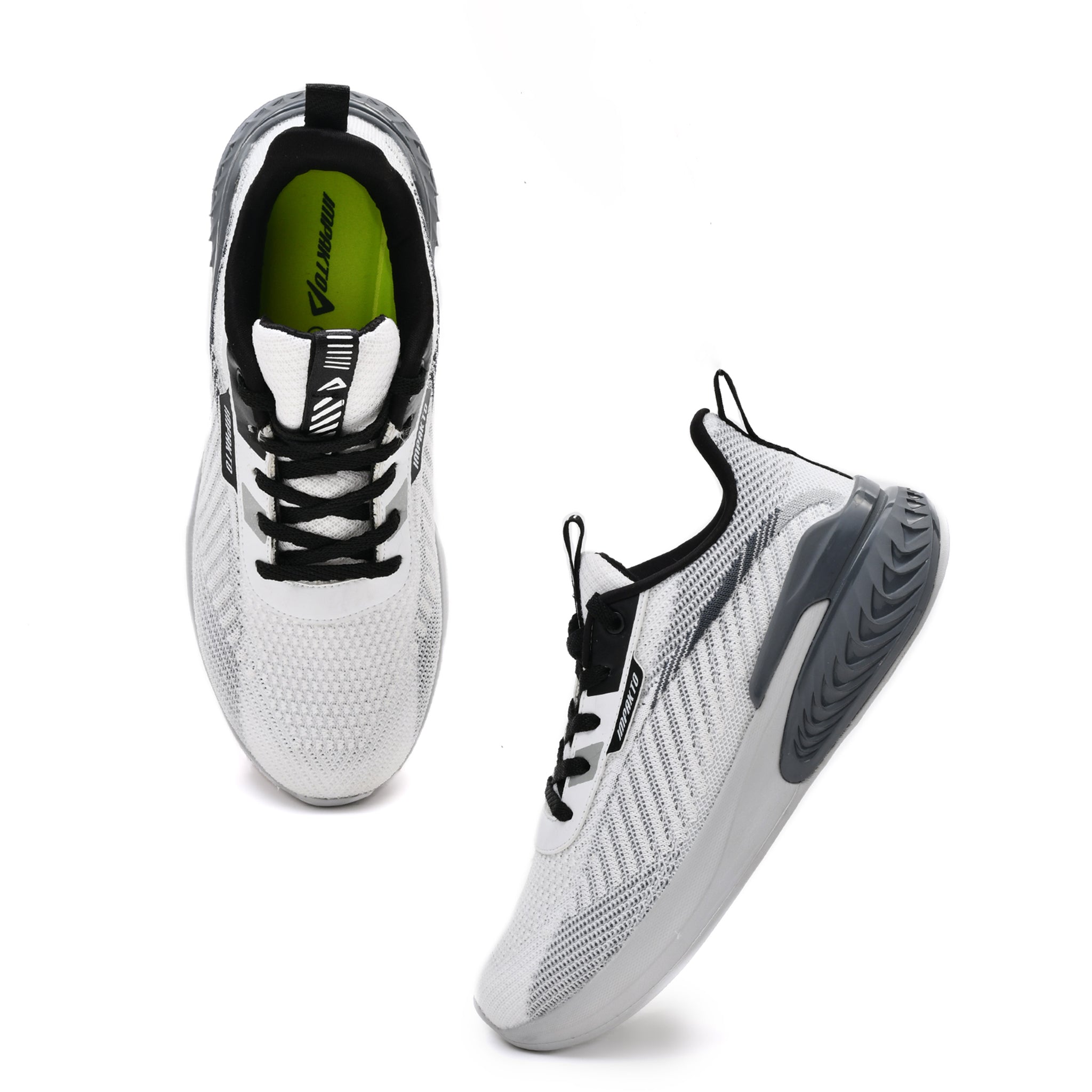 Impakto Xcellerate Men's White Running Shoes With Comfort Cushioning- AS3153