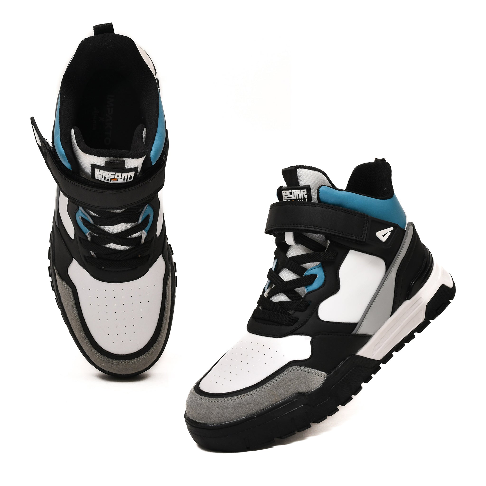 Impakto Shoegardaddy Men’s Teal Velcro High-Top Sneakers – AS3335