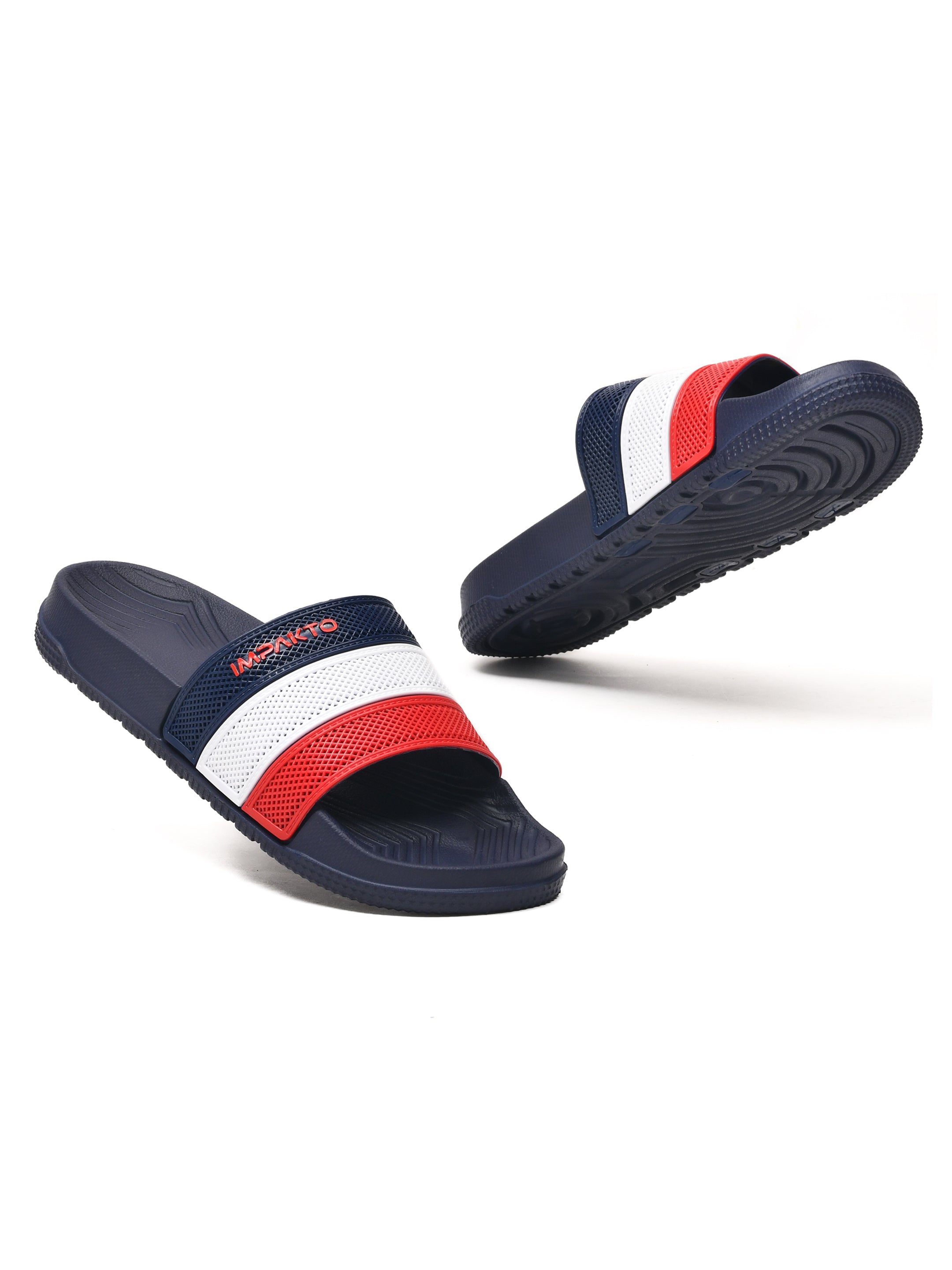 Impakto Men's Tri-Color Flip Flops | Cushioned, Water-Friendly & Grippy EVA Sole - FT3110