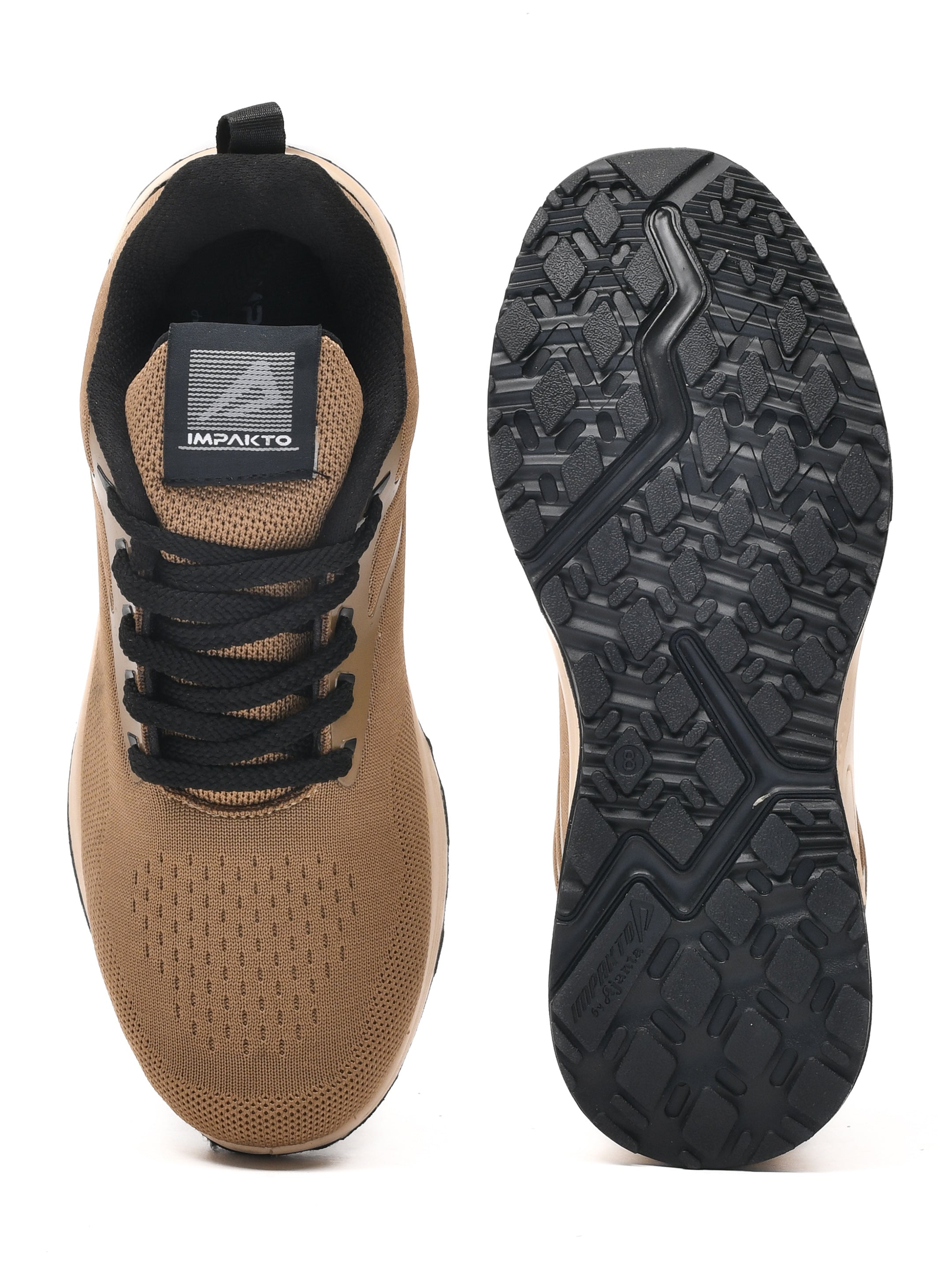 Impakto JetGrip Tan Court Shoes With Minimalist Sporty Design & PU Cushioning- AS3417