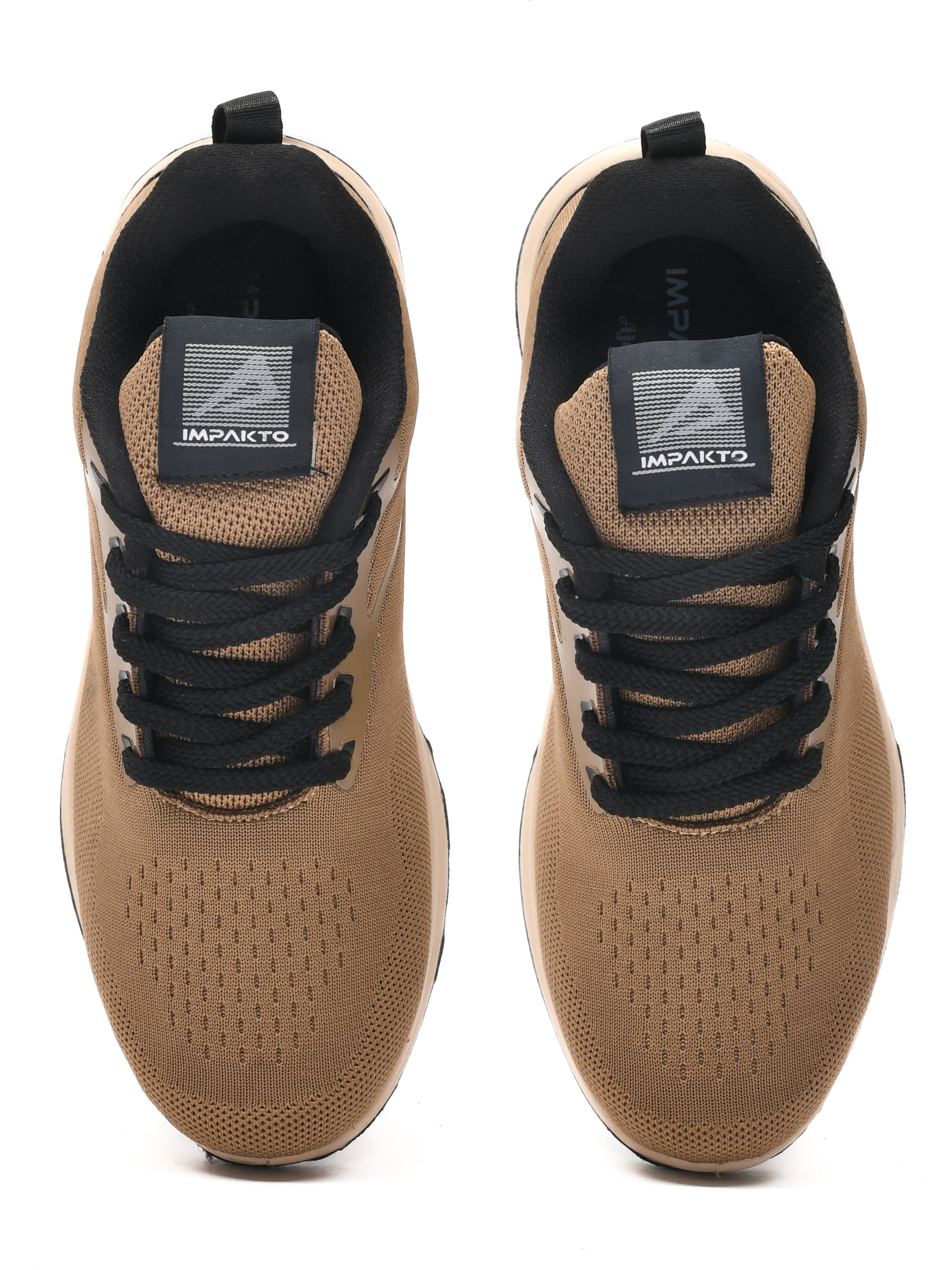 Impakto JetGrip Tan Court Shoes With Minimalist Sporty Design & PU Cushioning- AS3417