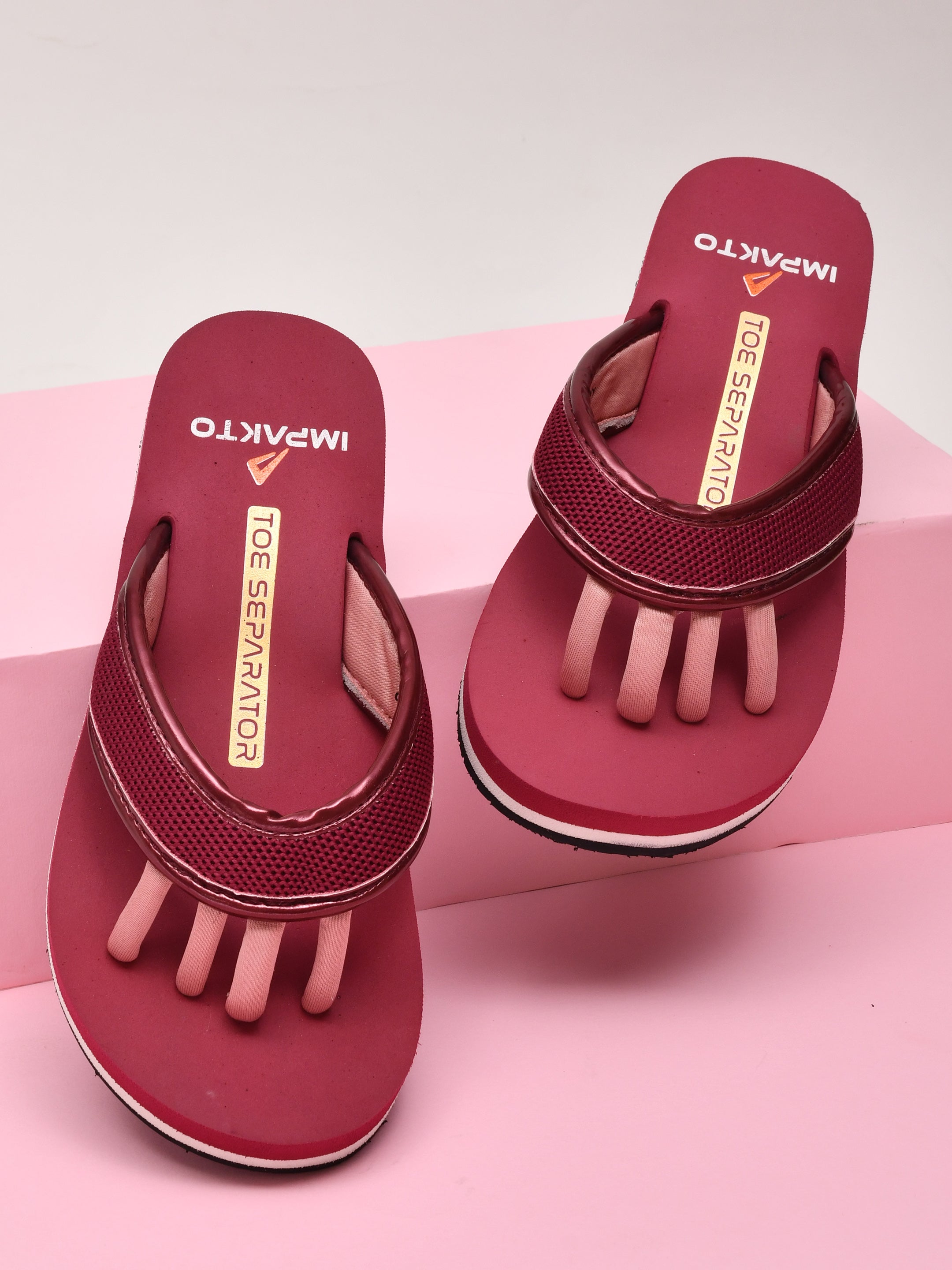 Impakto Barefoot Wide Feet Wellness Scientific 5-Finger Comfort Slipper for Women – Durable Outdoor & Indoor Wear -BM4004