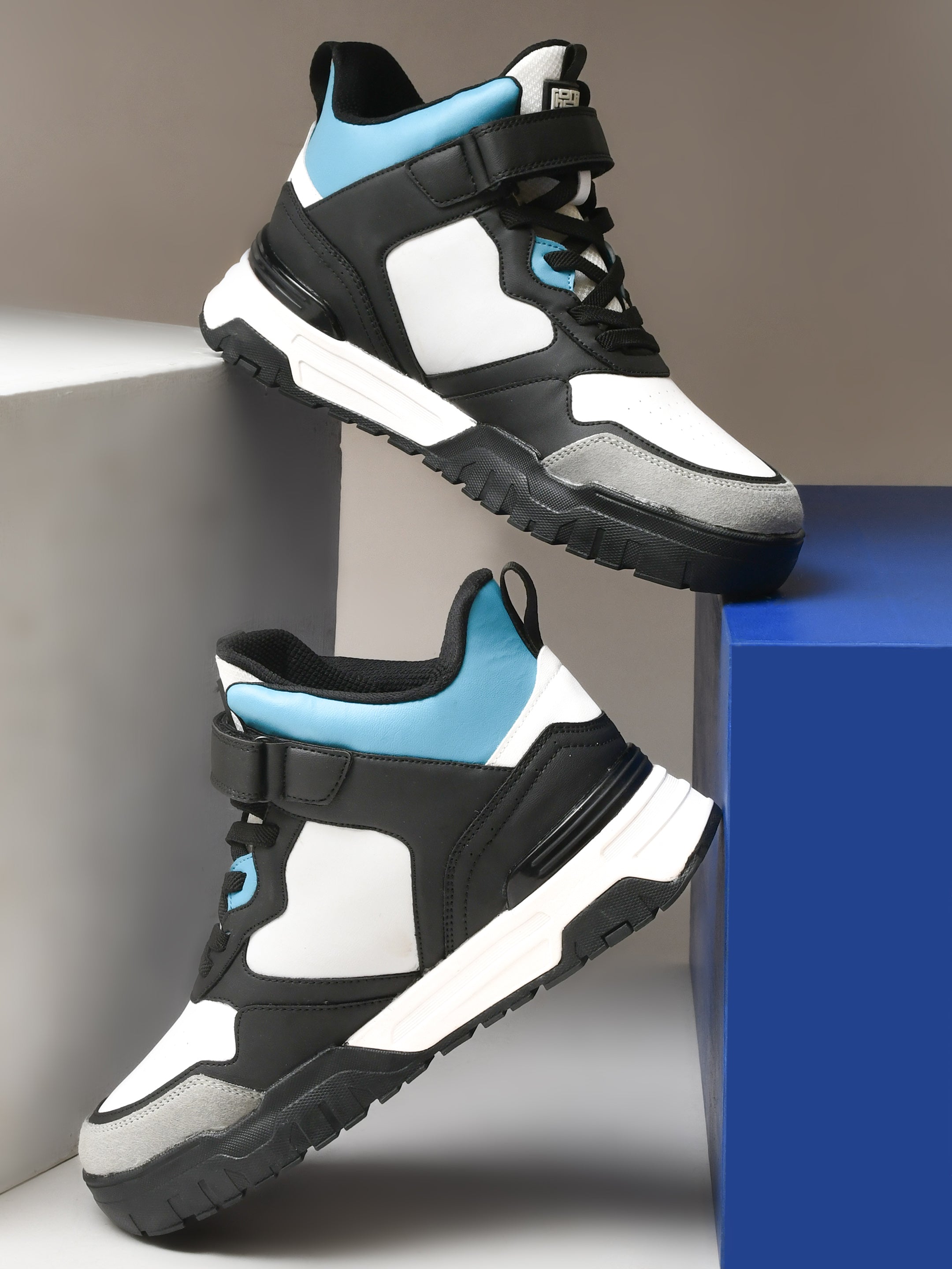 Impakto Shoegardaddy Men’s Teal Velcro High-Top Sneakers – AS3335