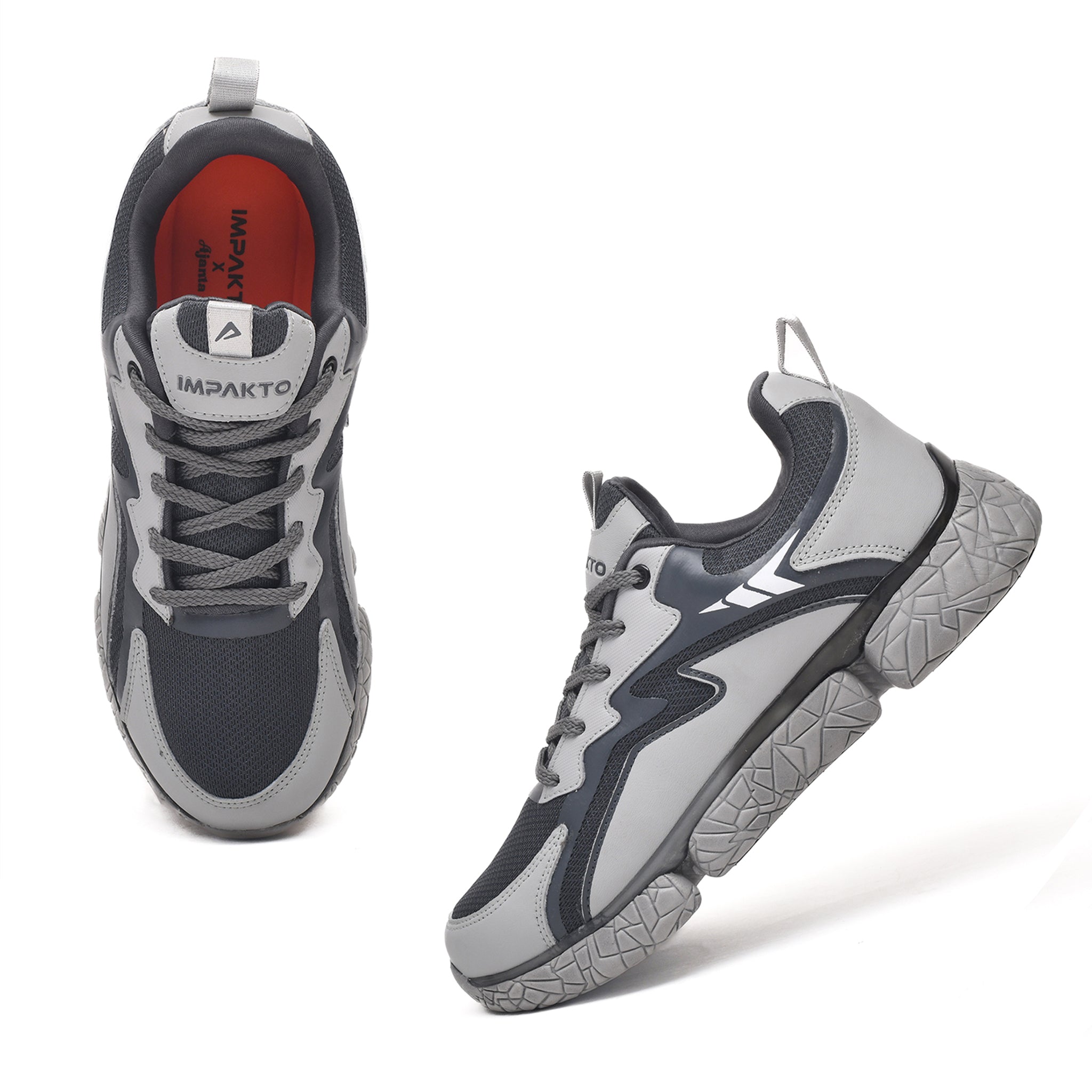 Impakto Motion Booster Running Shoes with Toe-Spring and Padded Insoles for Men AS3278