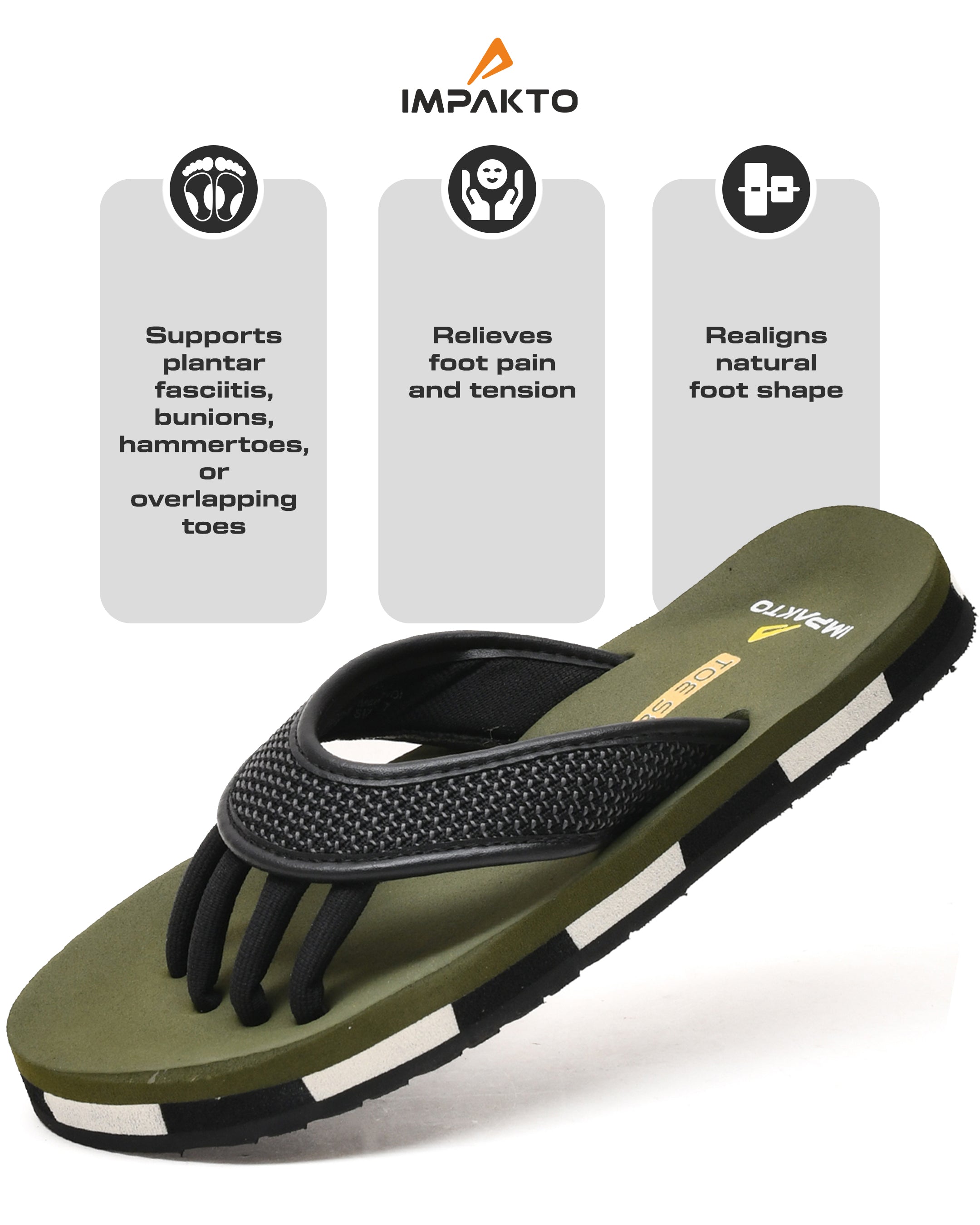 Impakto 5-Finger Toe Separator Slippers
