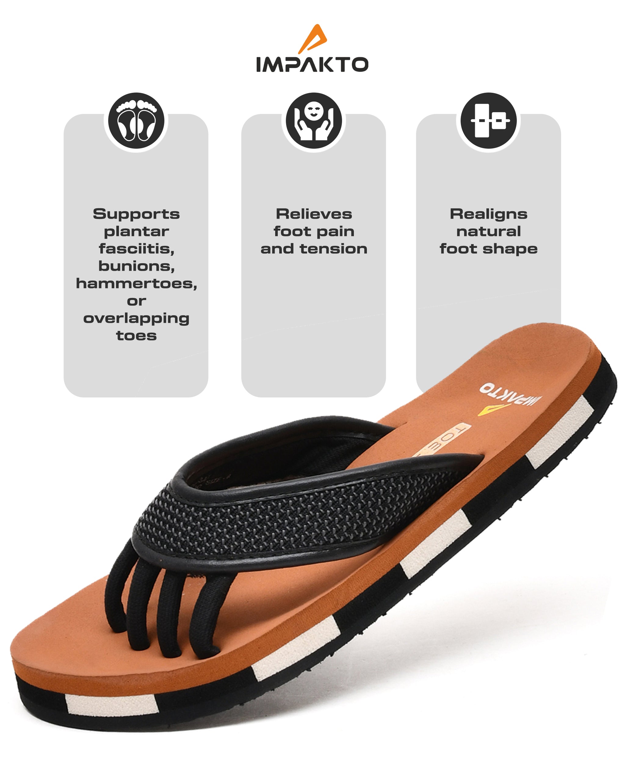 Impakto 5-Finger Toe Separator Slippers