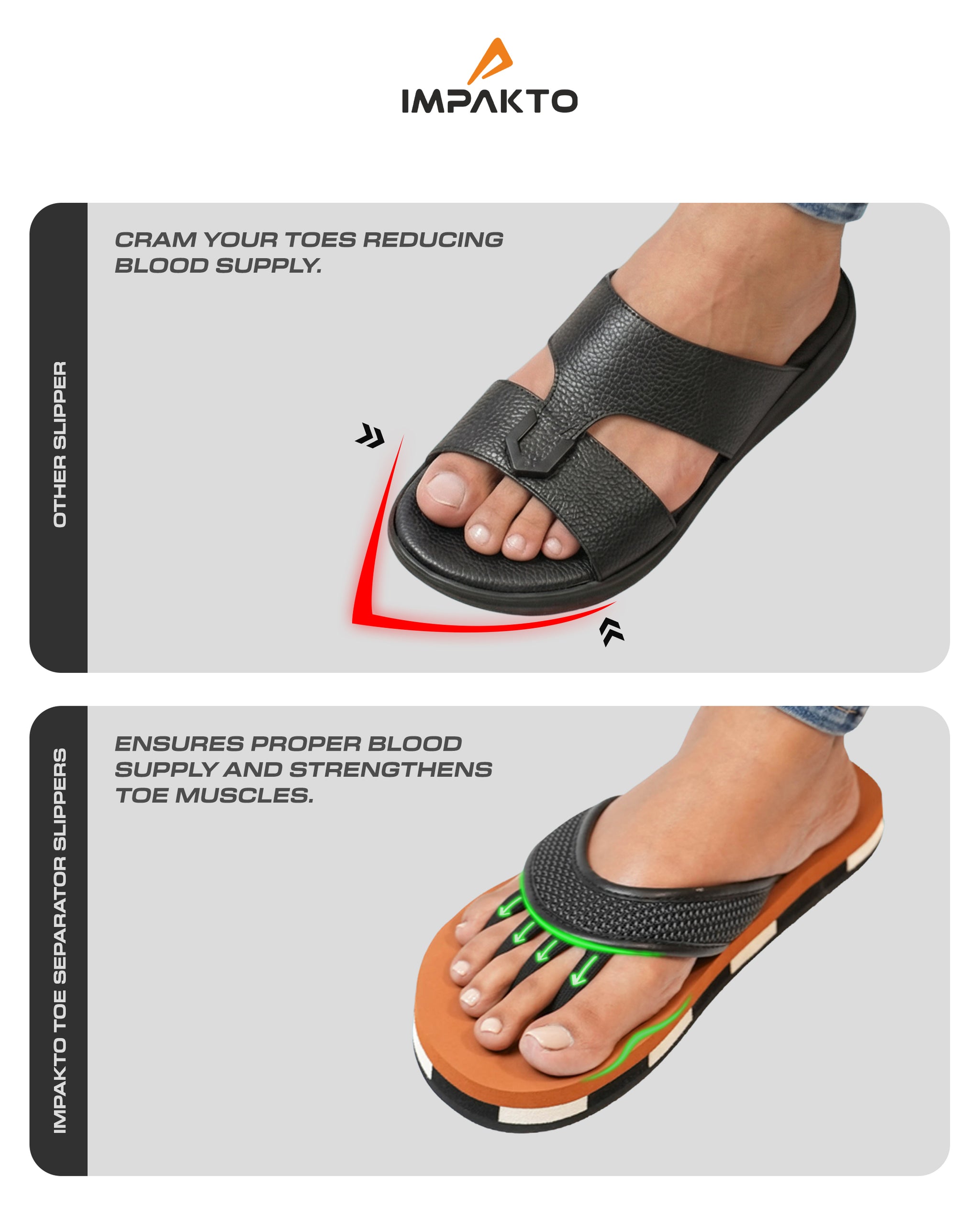 Impakto 5-Finger Toe Separator Slippers