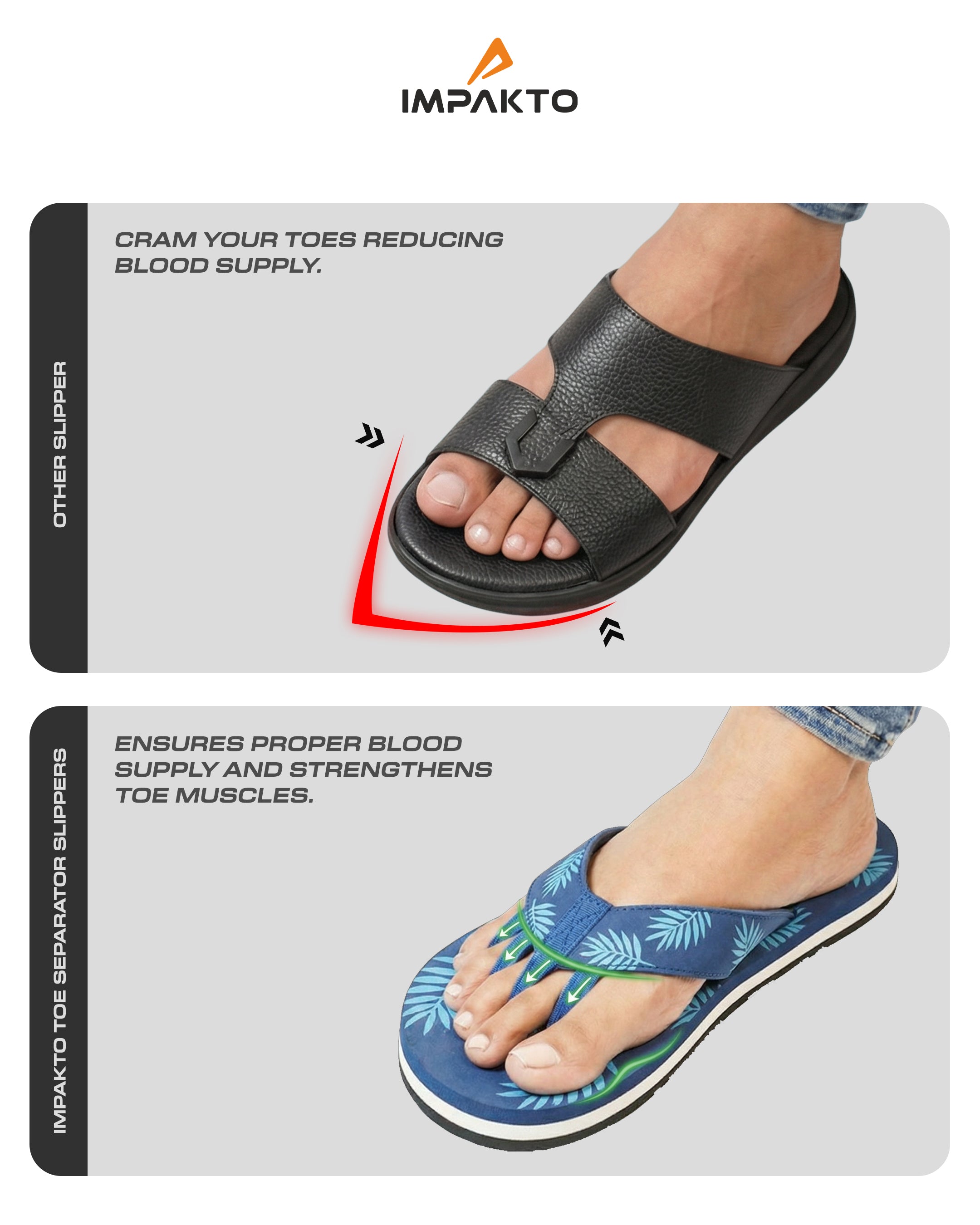 Impakto 5-Finger Toe Separator Slippers