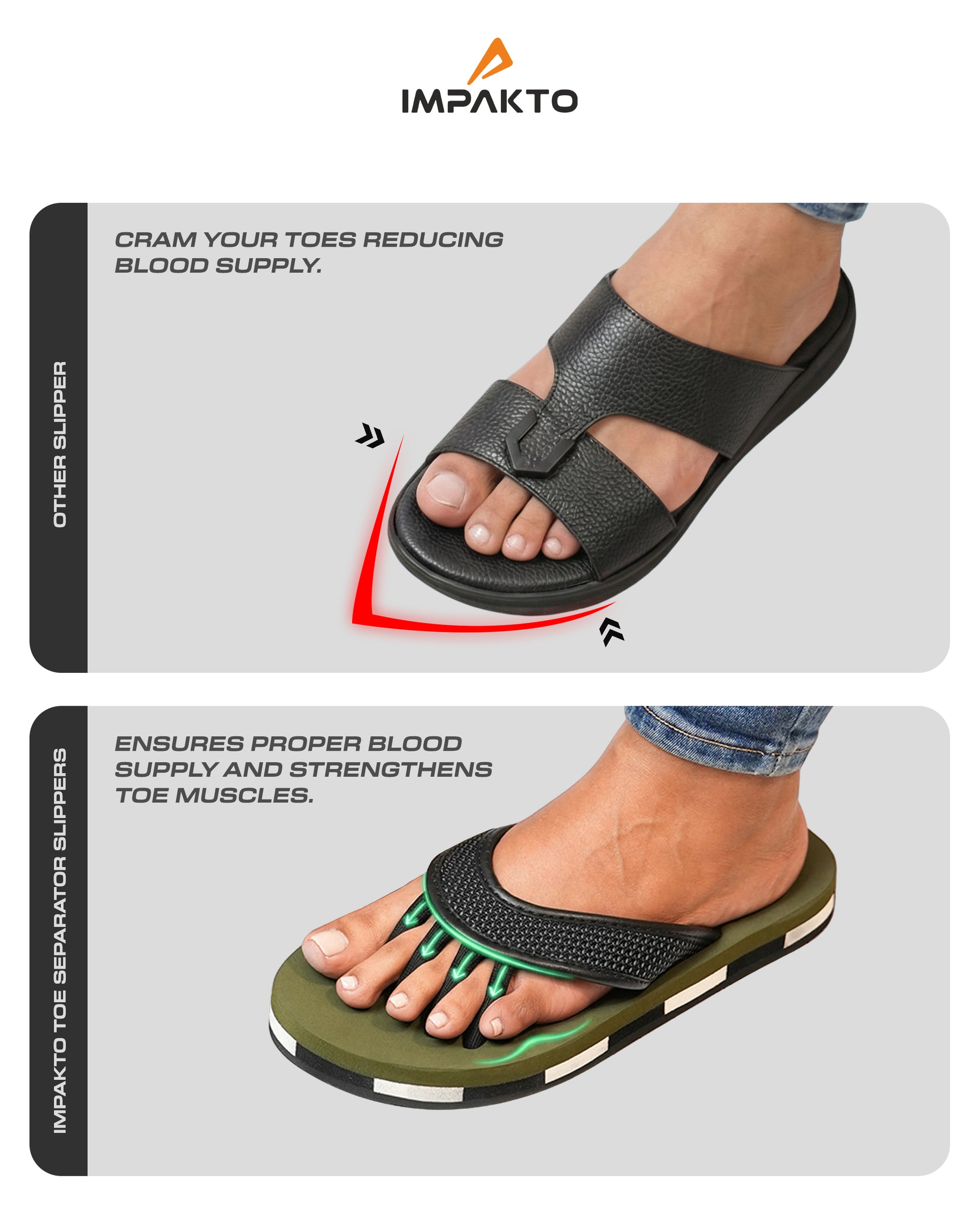 Impakto 5-Finger Toe Separator Slippers