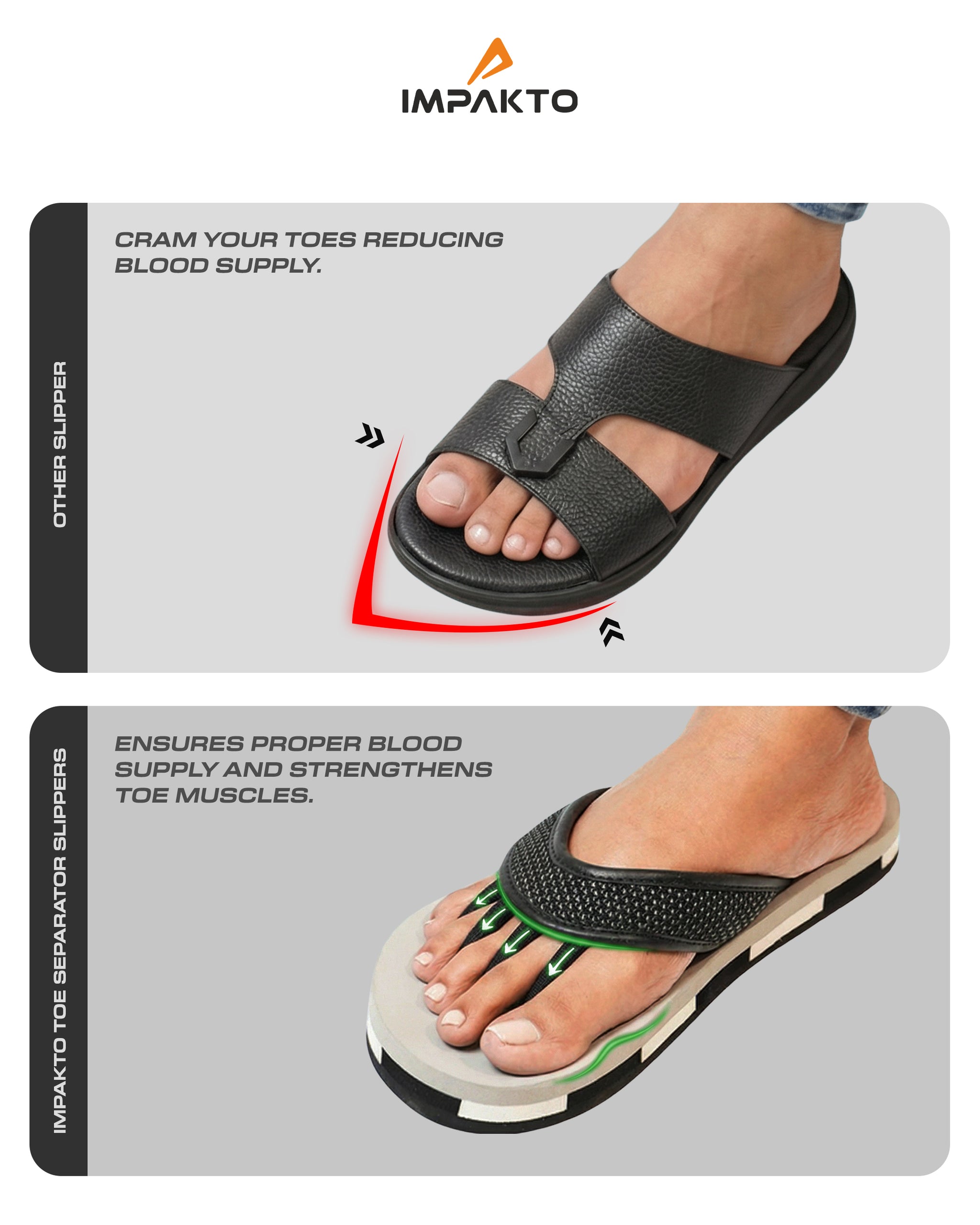Impakto 5-Finger Toe Separator Slippers