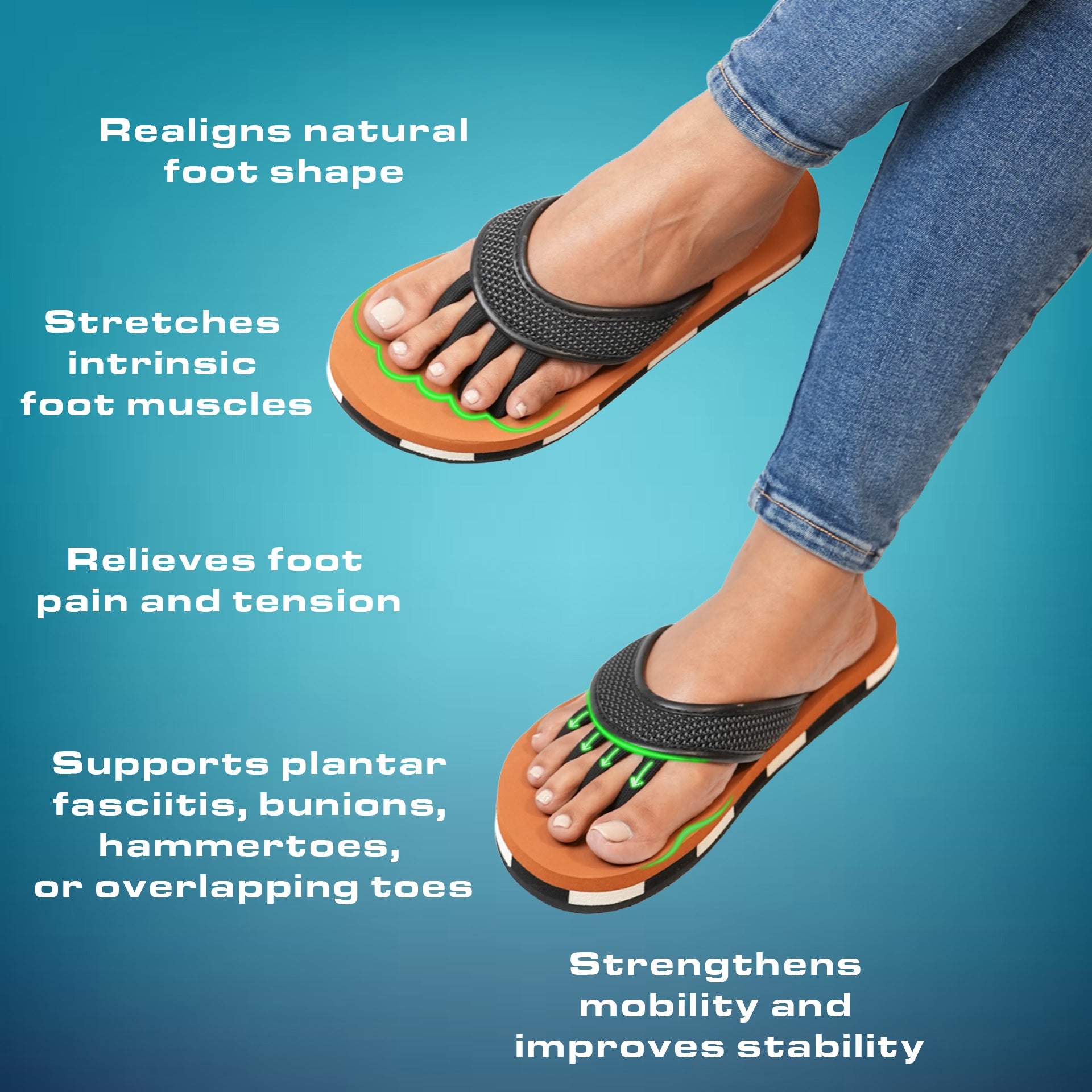 Impakto 5-Finger Toe Separator Slippers