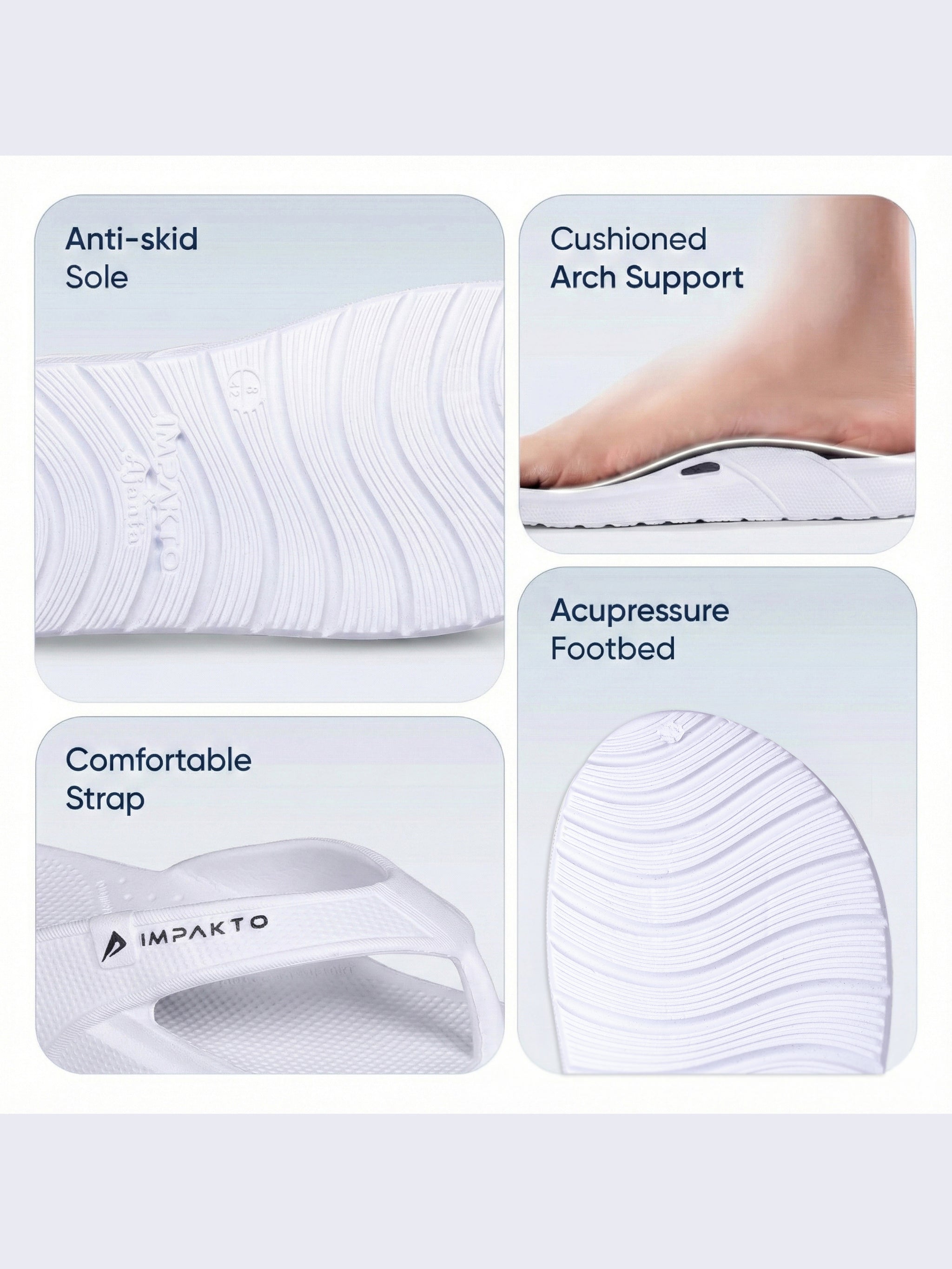 Impakto Men’s Ultra-Comfort Flip Flops With Anti-Slip & Arch Support - FT3120