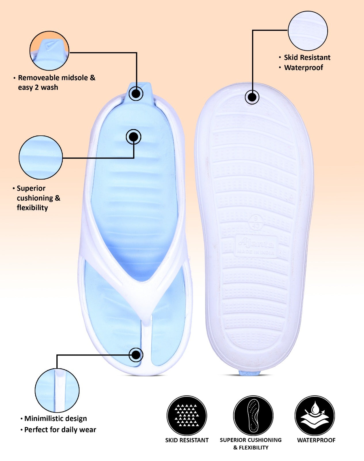 Impakto Orion Bare-Midfoot Slipper For Men With EVA Sole FT3076