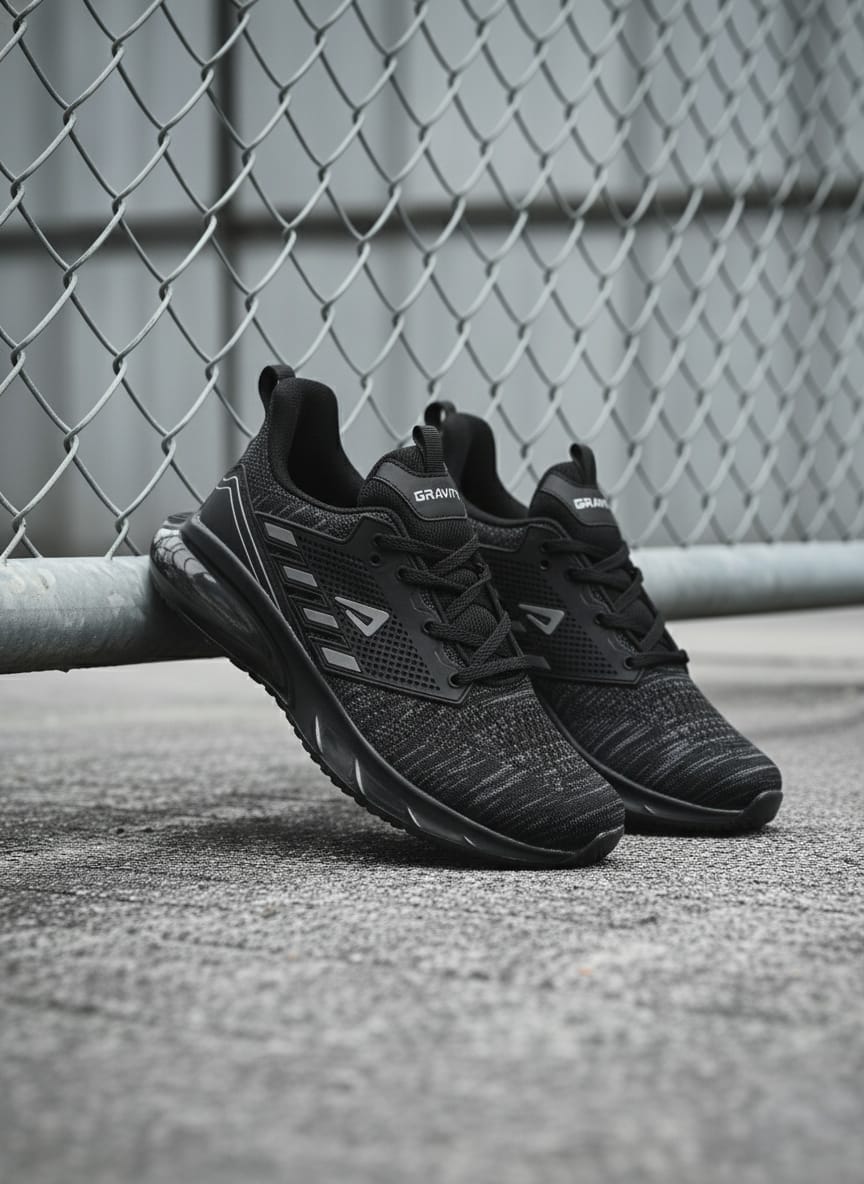 Impakto Gravity Men's Black Running Shoes-AS3066