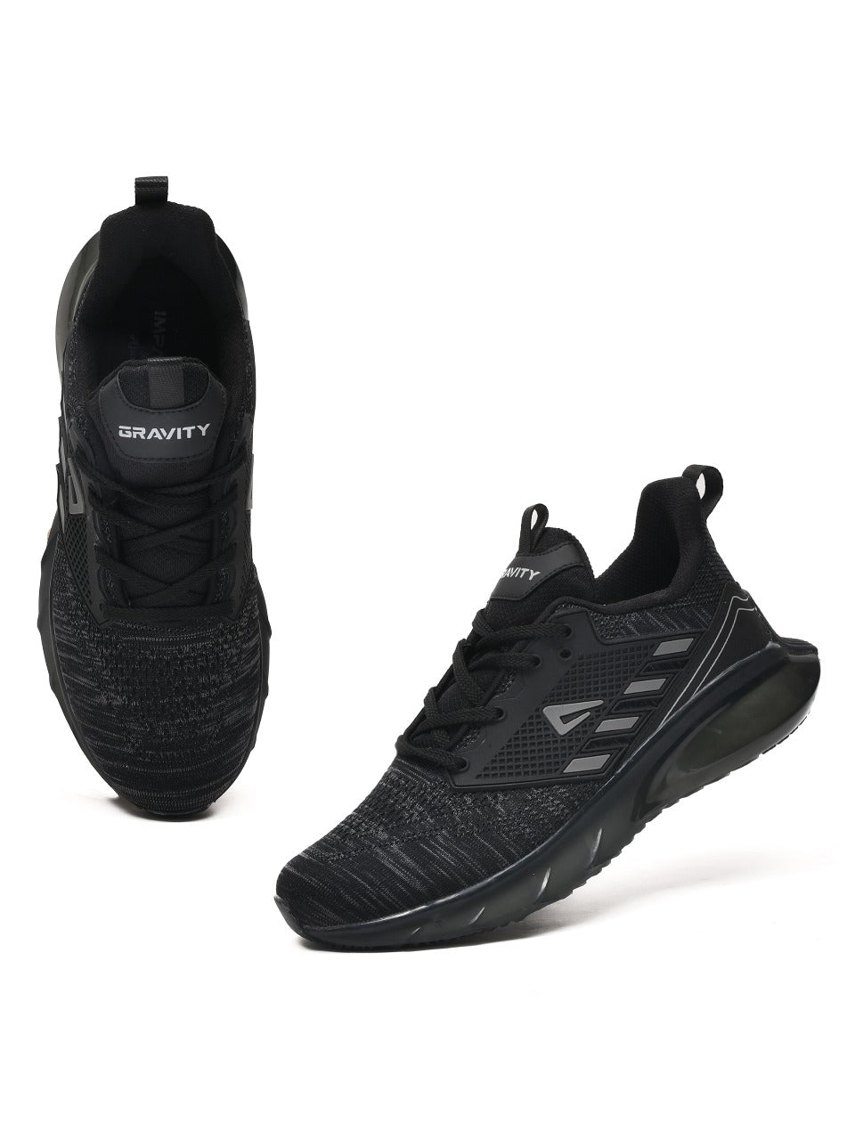 Impakto Gravity Men's Black Running Shoes-AS3066