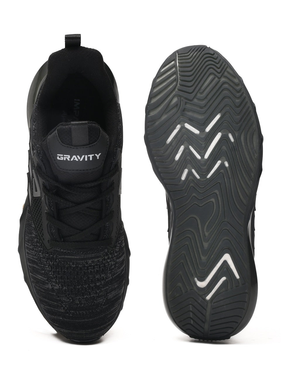 Impakto Gravity Men's Black Running Shoes-AS3066