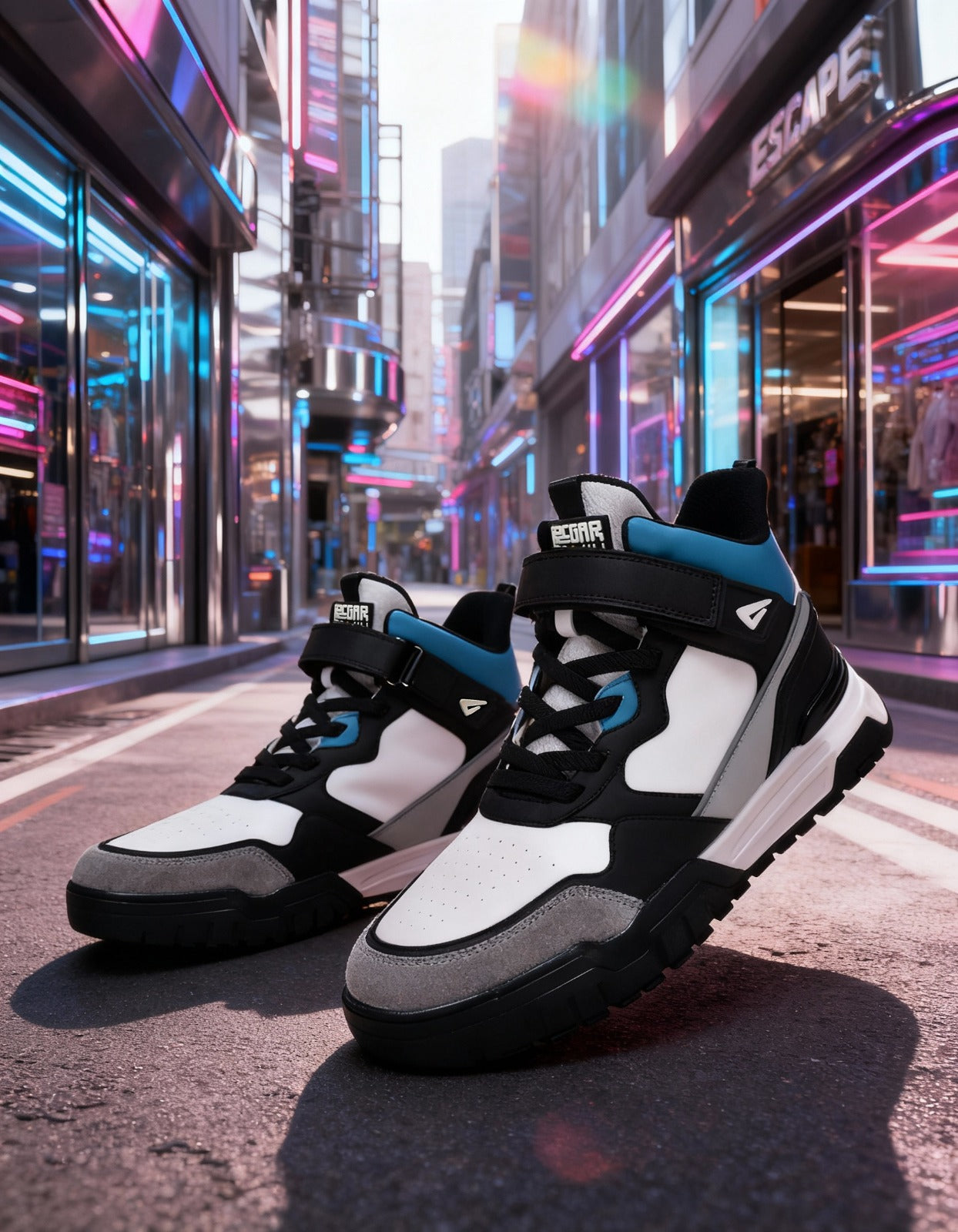 Impakto Shoegardaddy Men’s Teal Velcro High-Top Sneakers – AS3335