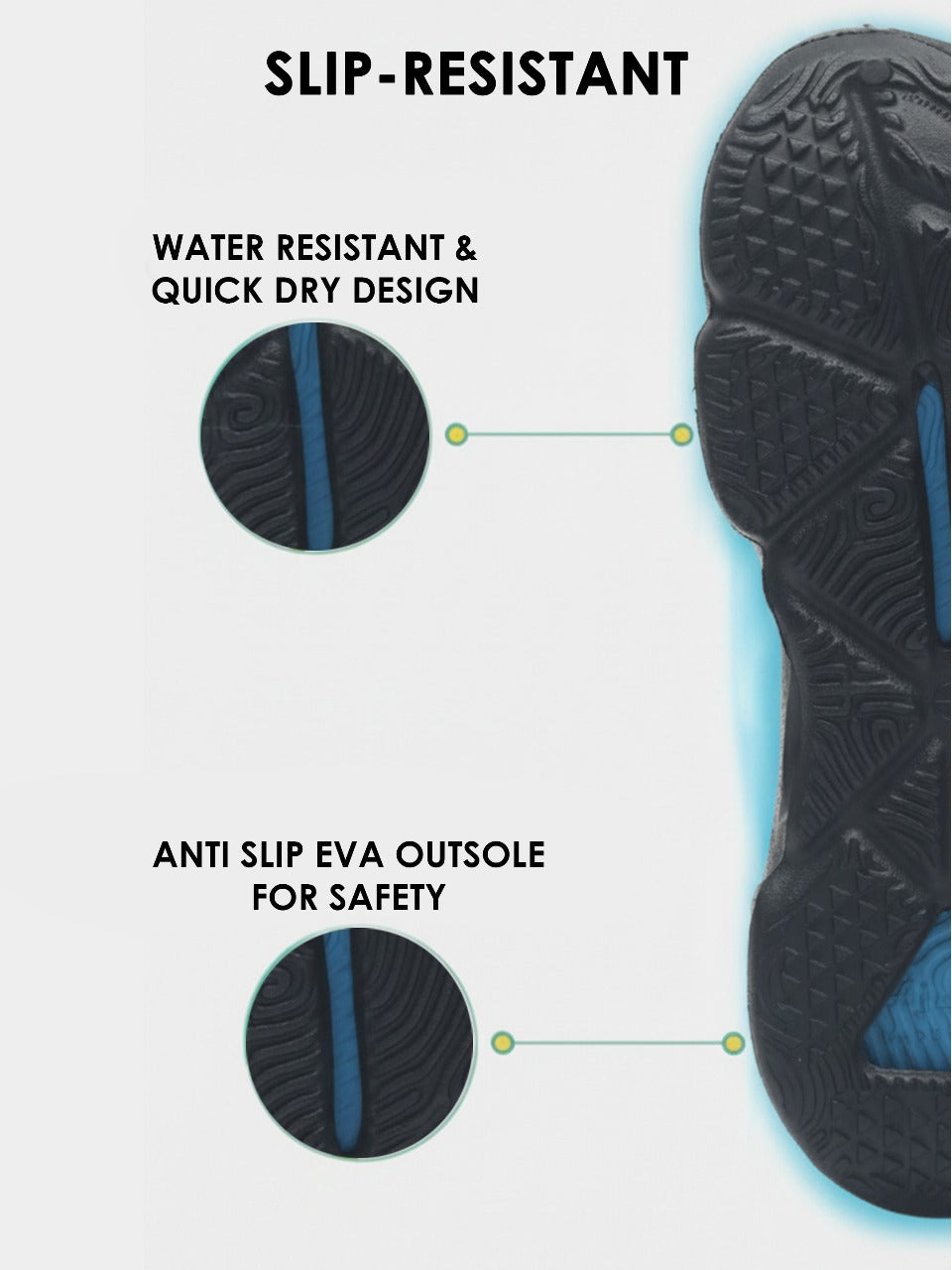 Impakto Super Future Men's Black and Sea Green Flipflop - FT3096