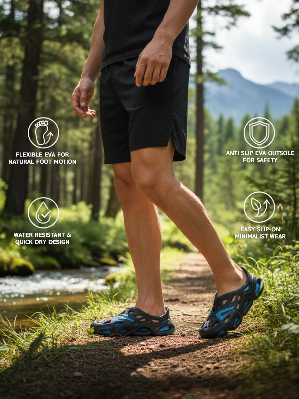 Impakto Super Future Men's Black and Sea Green Flipflop - FT3096